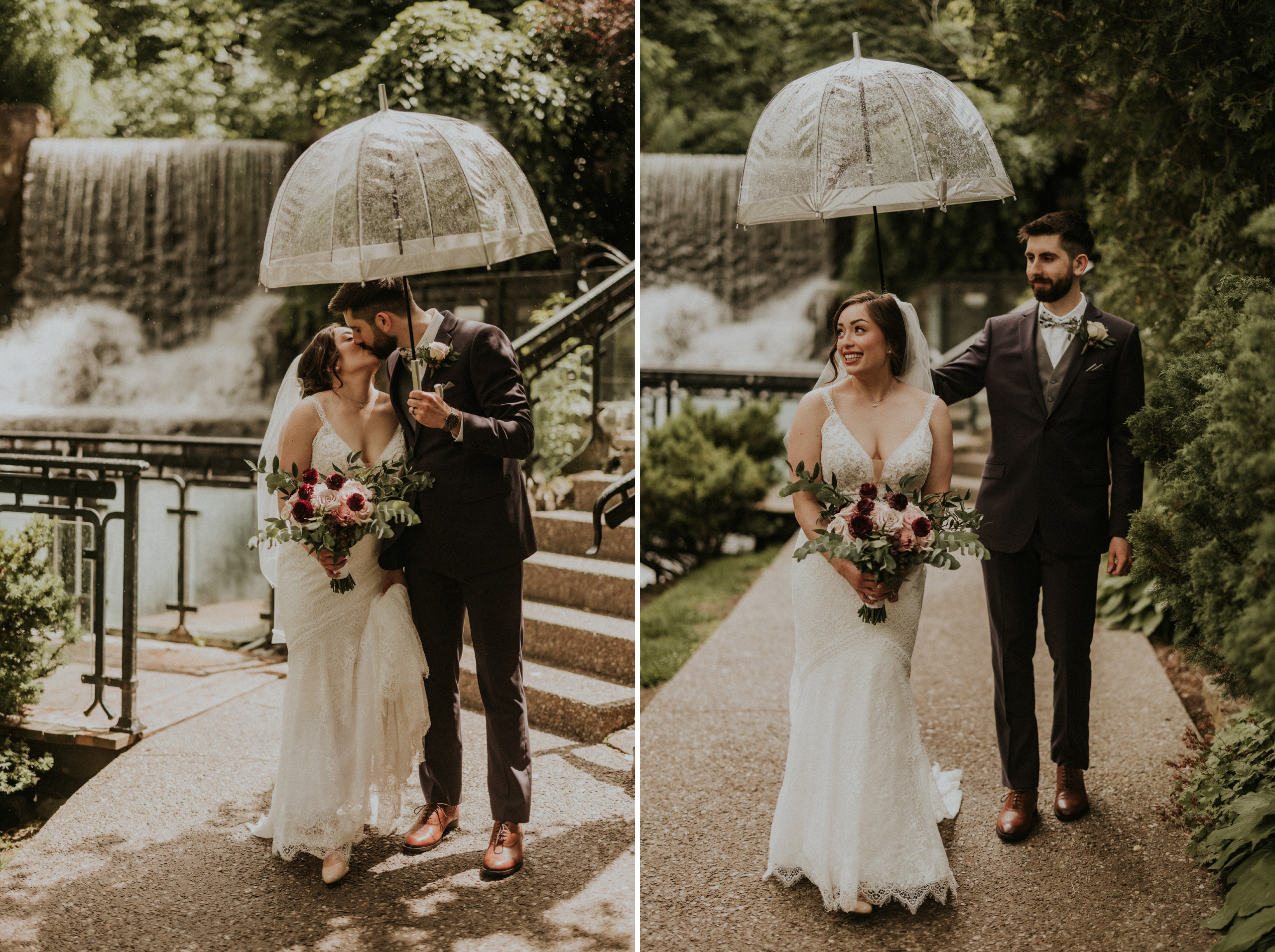 summer rain wedding ancaster mill romantic photography