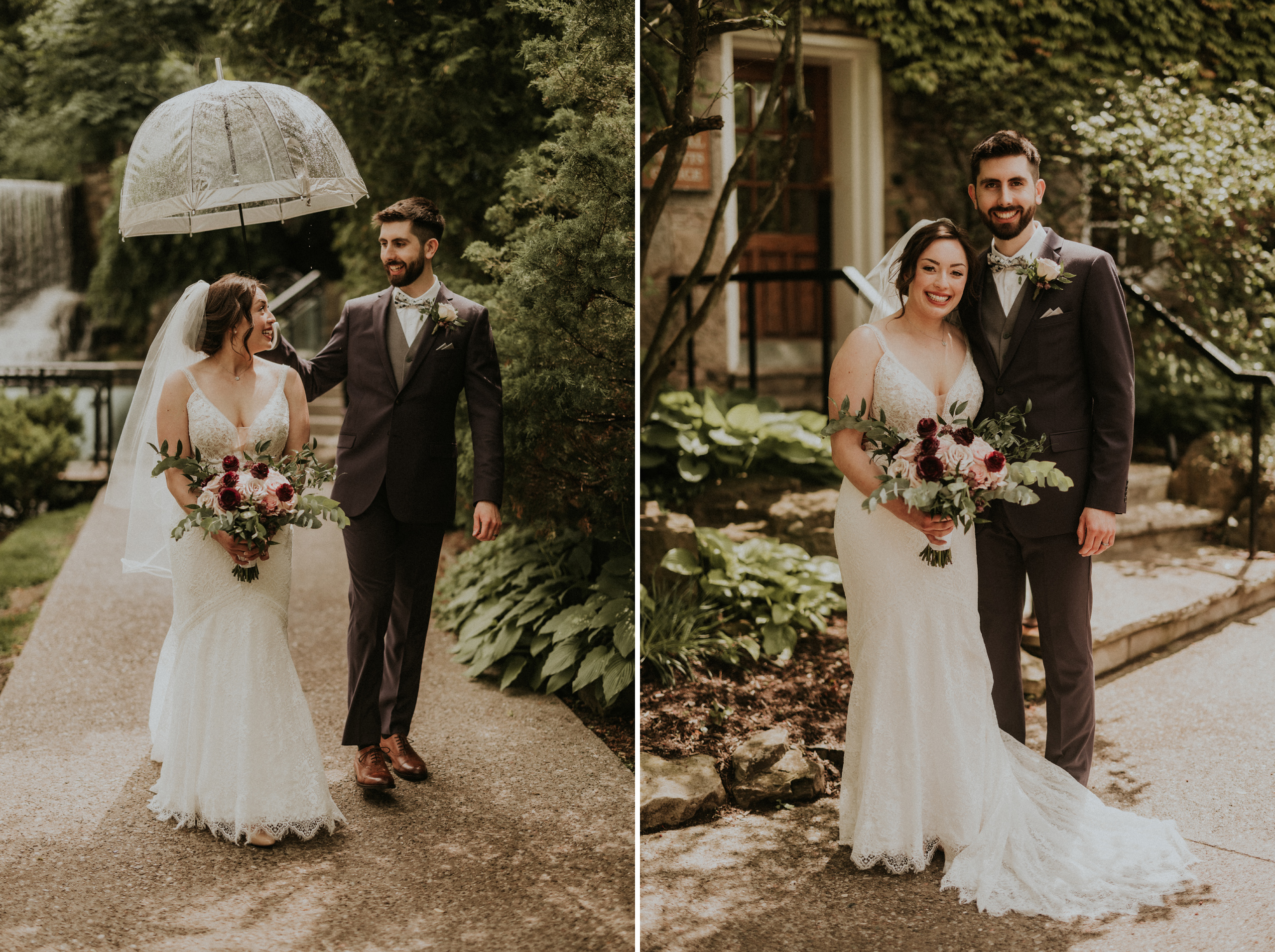 summer rain wedding ancaster mill romantic photography