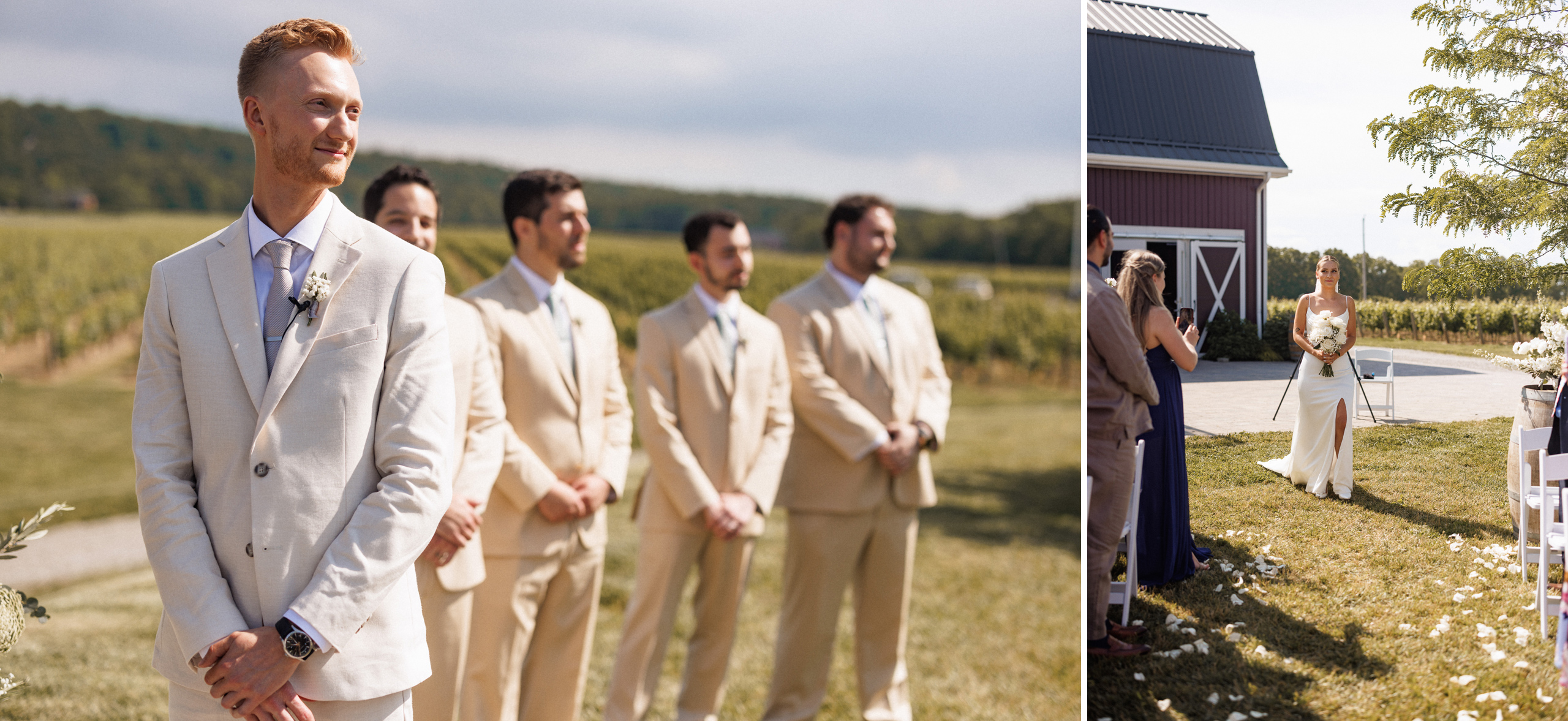 outdoor ceremony summer cave spring vineyard wedding afterglow