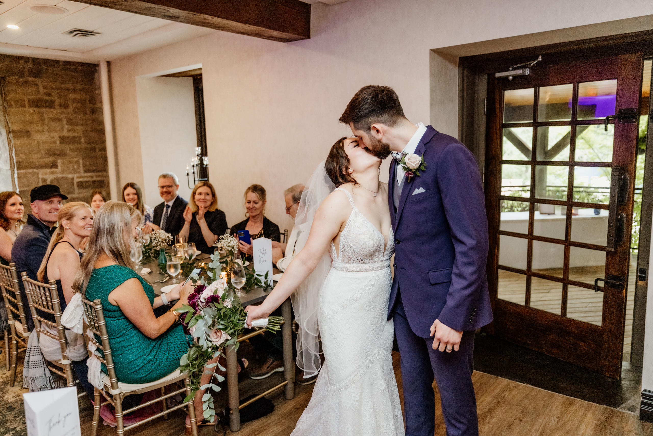 bride groom enter room ancaster mill