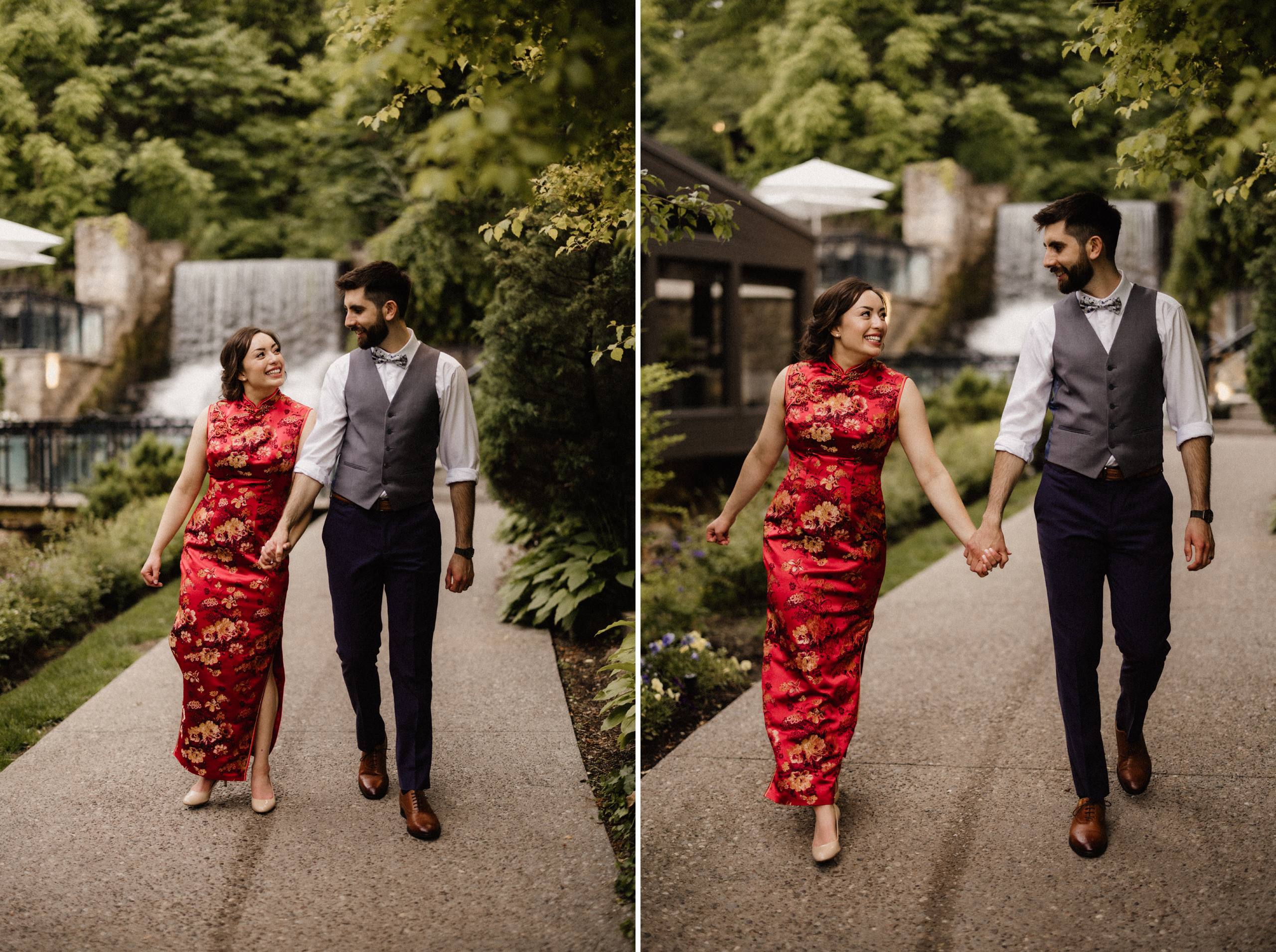 traditional red chinese dress wedding photographer ancaster mill