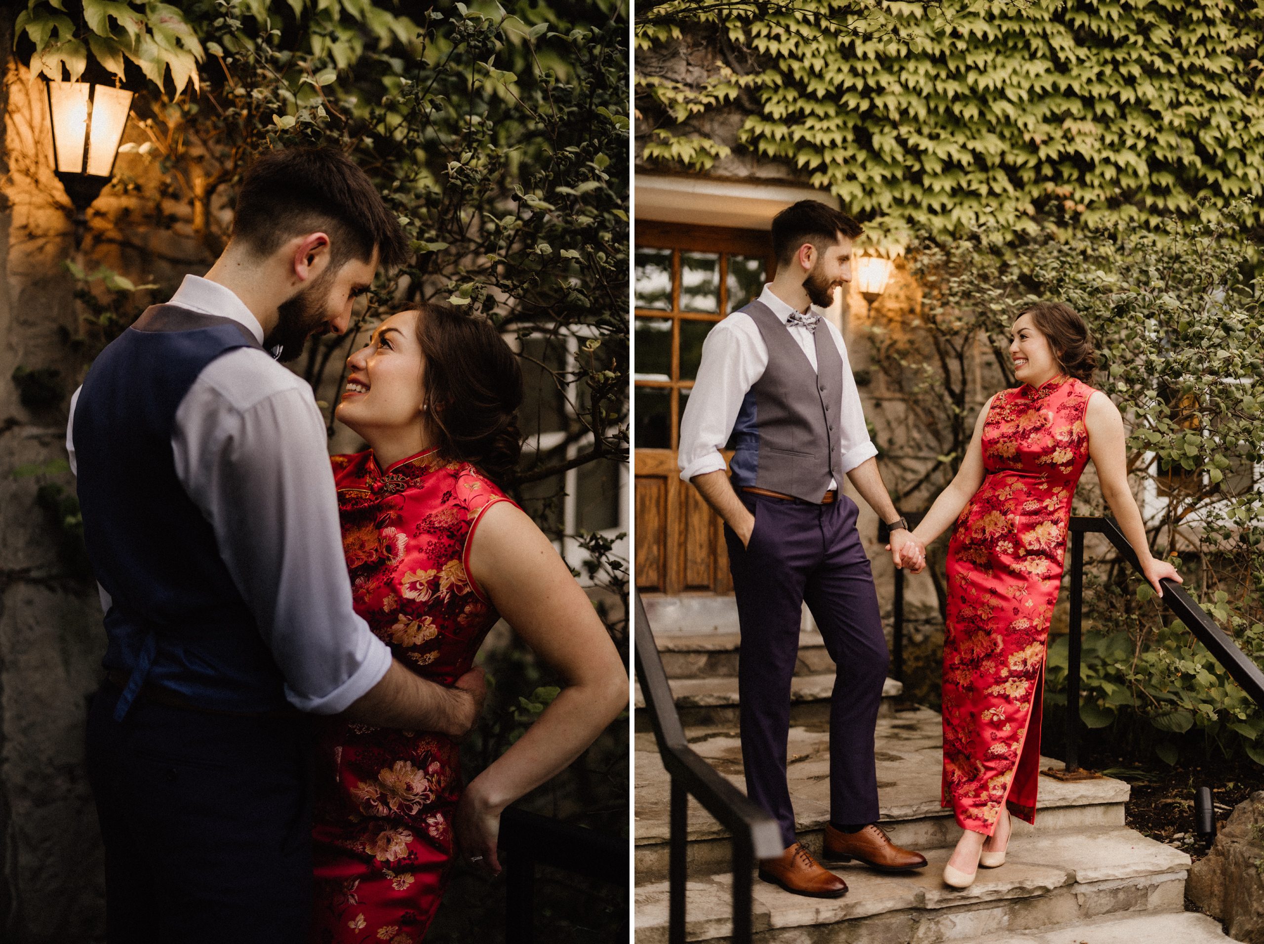 traditional red chinese dress wedding photographer ancaster mill