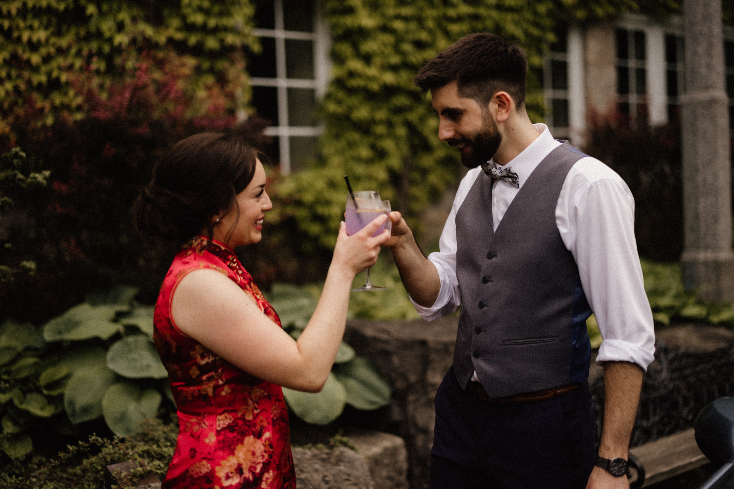 traditional red chinese dress wedding photographer ancaster mill