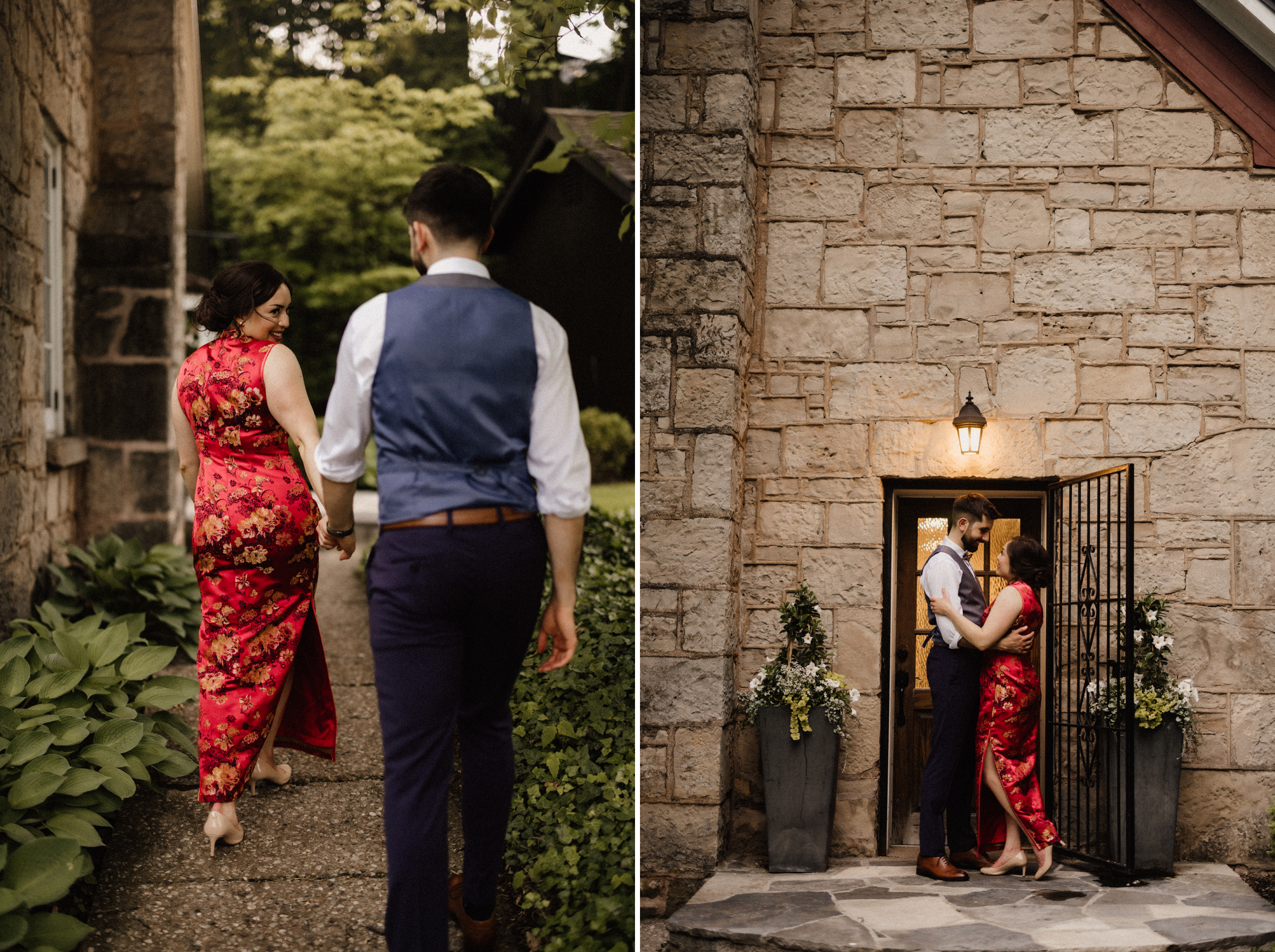 traditional red chinese dress wedding photographer ancaster mill