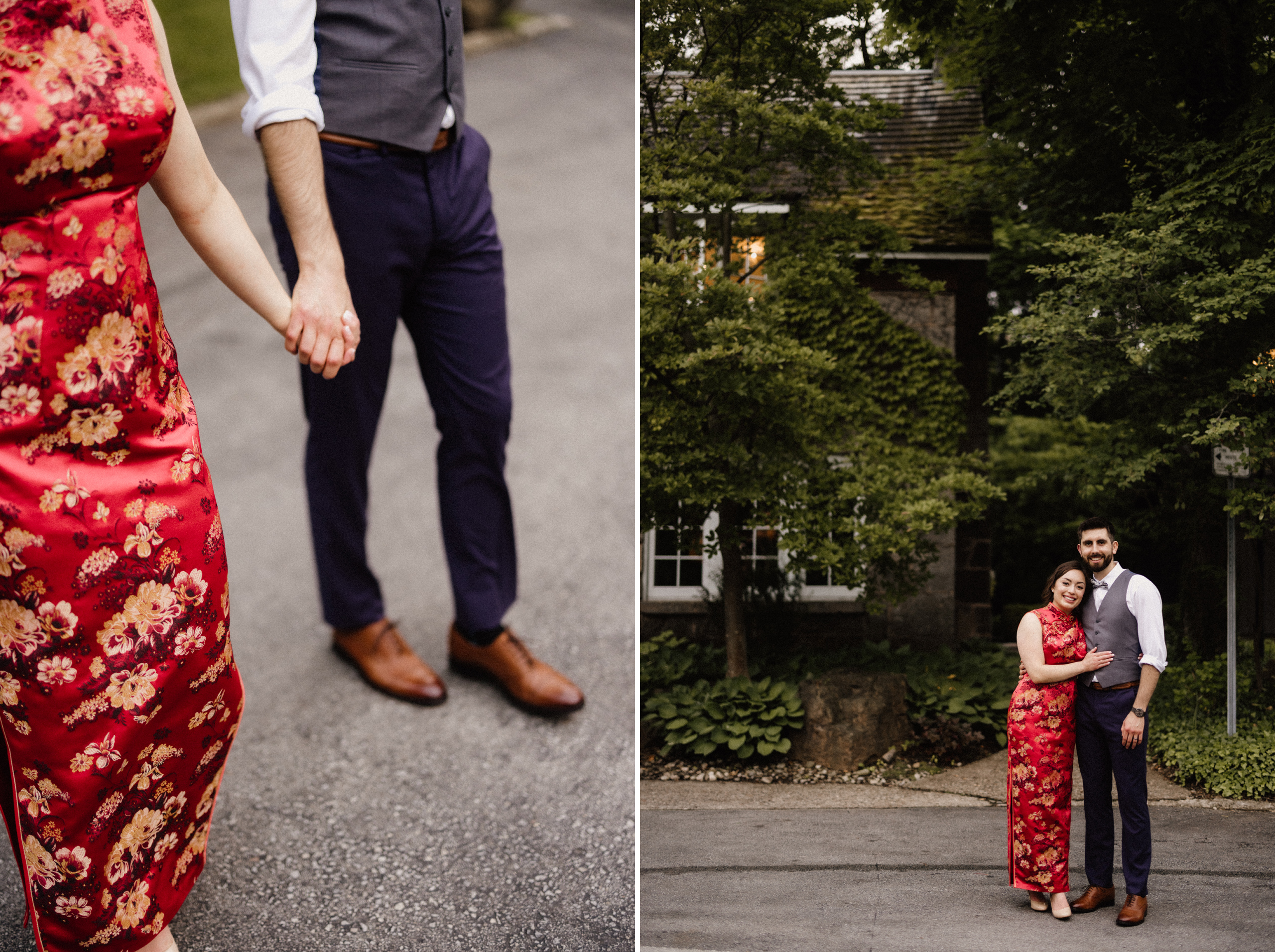 traditional red chinese dress wedding photographer ancaster mill