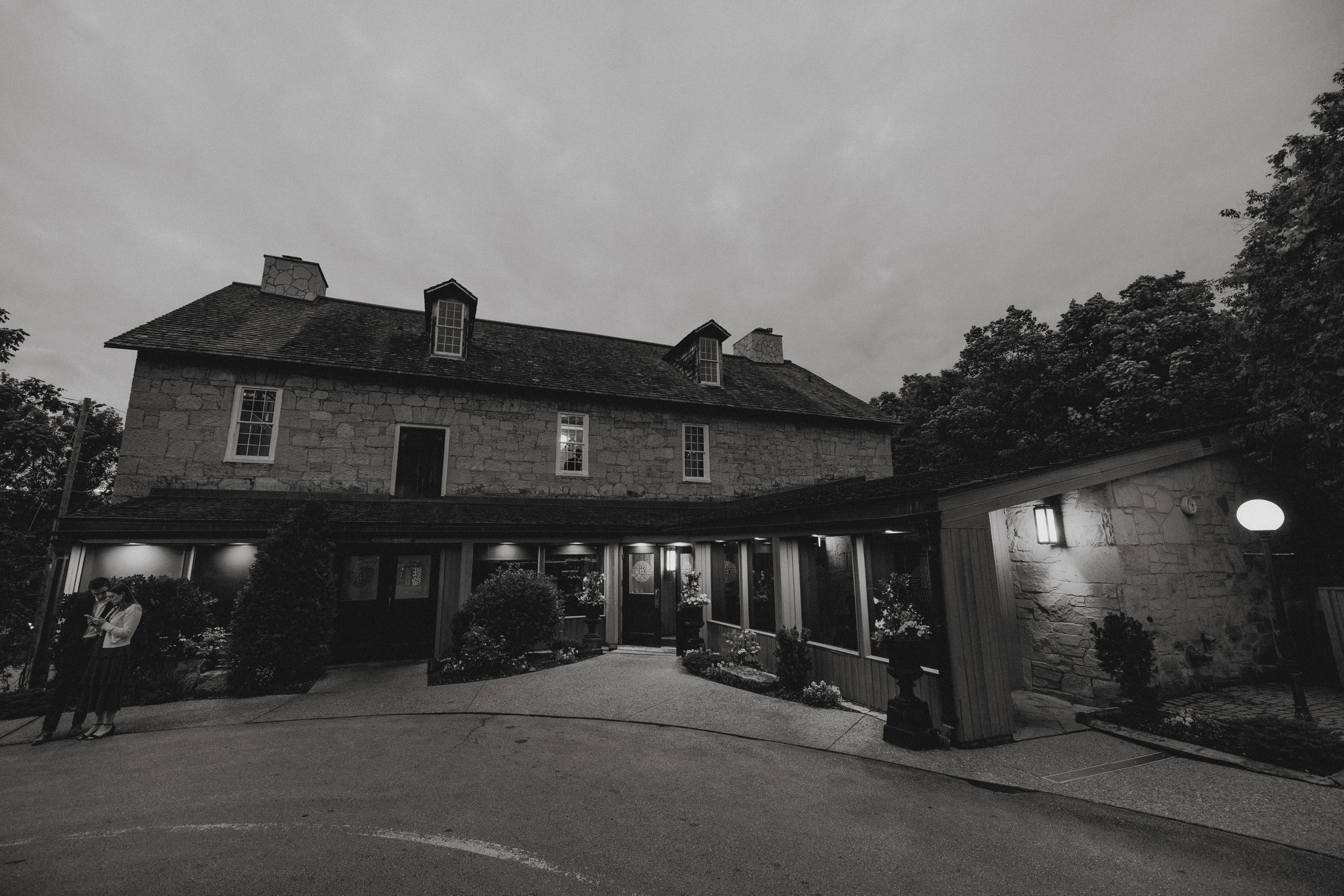 night time at ancaster mill wedding