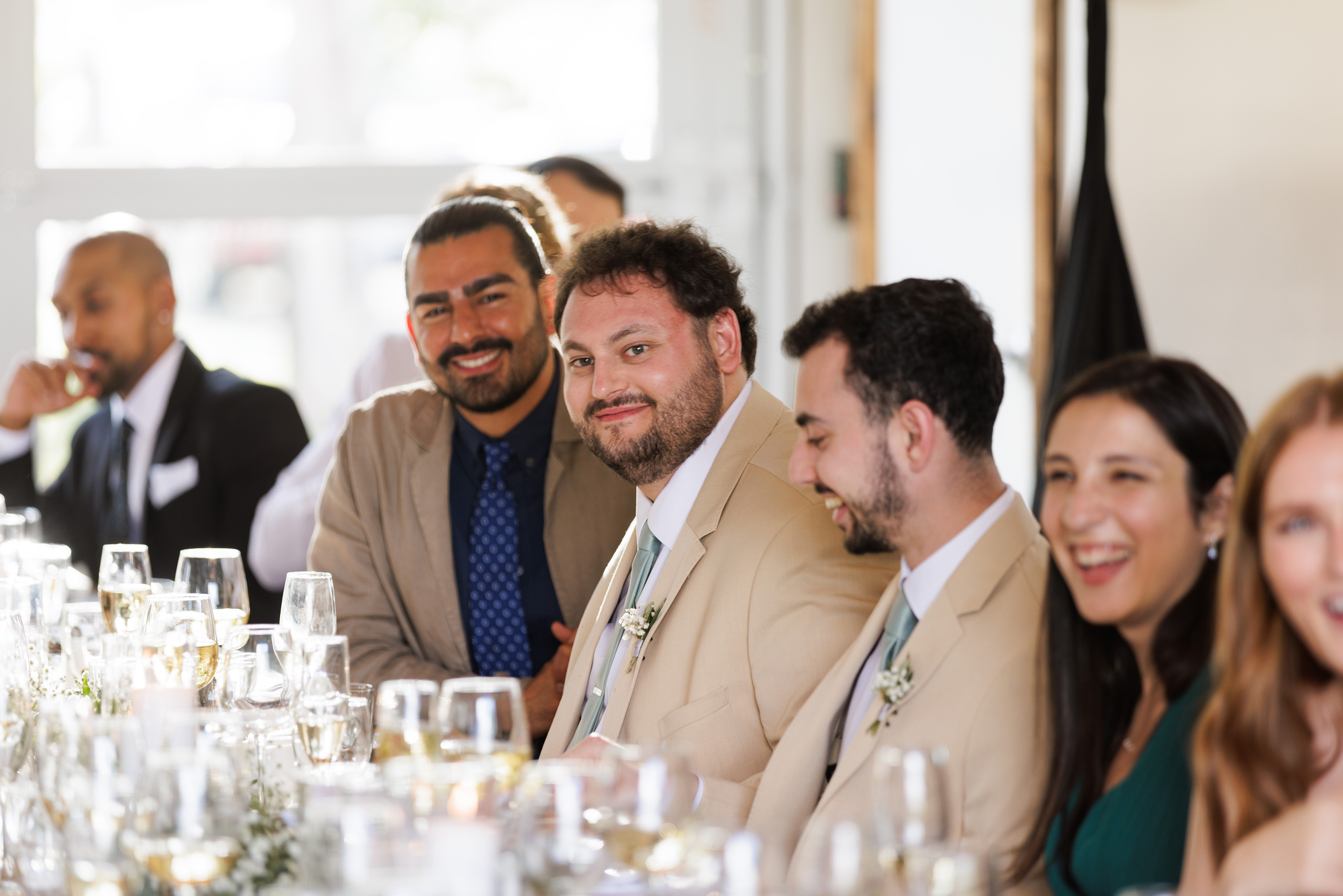 wedding guests at reception