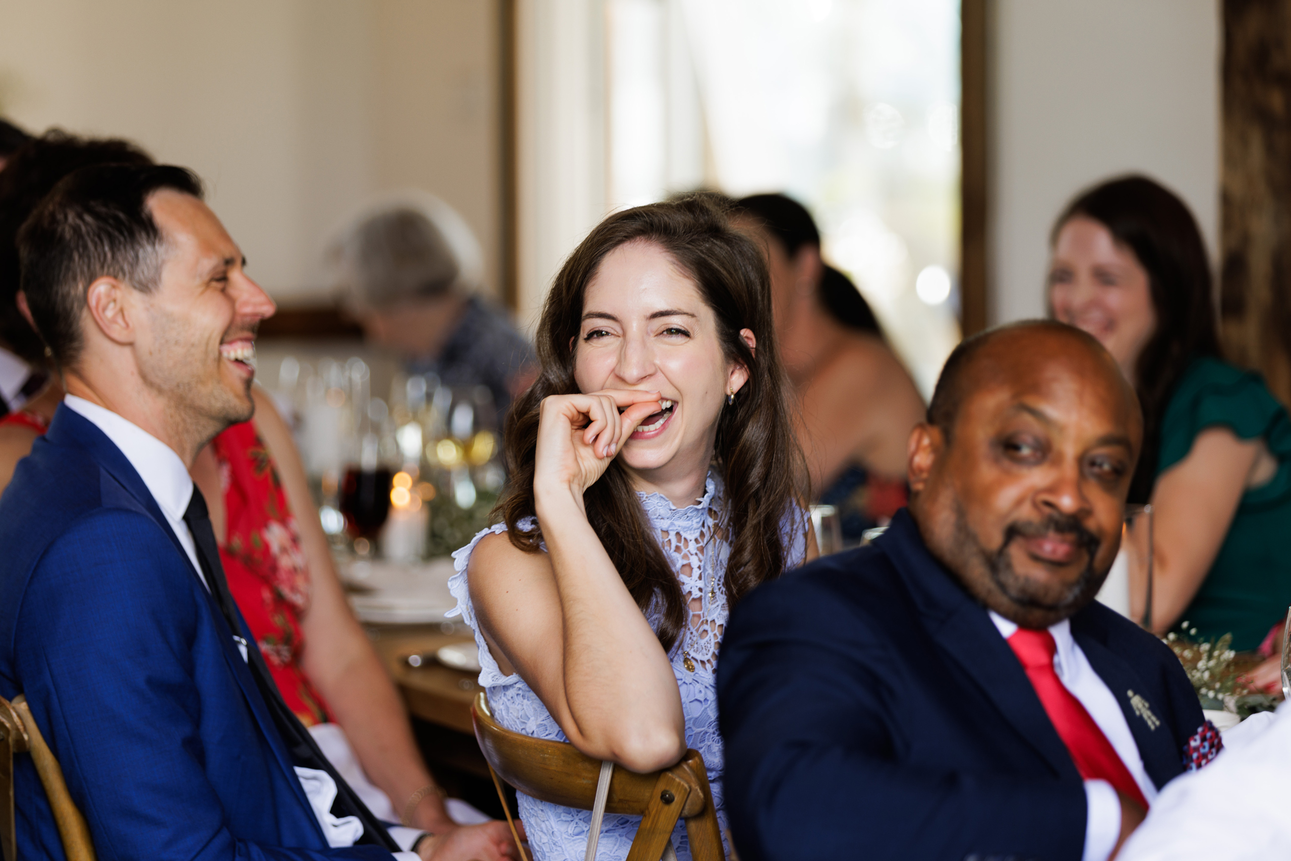 wedding guests at reception