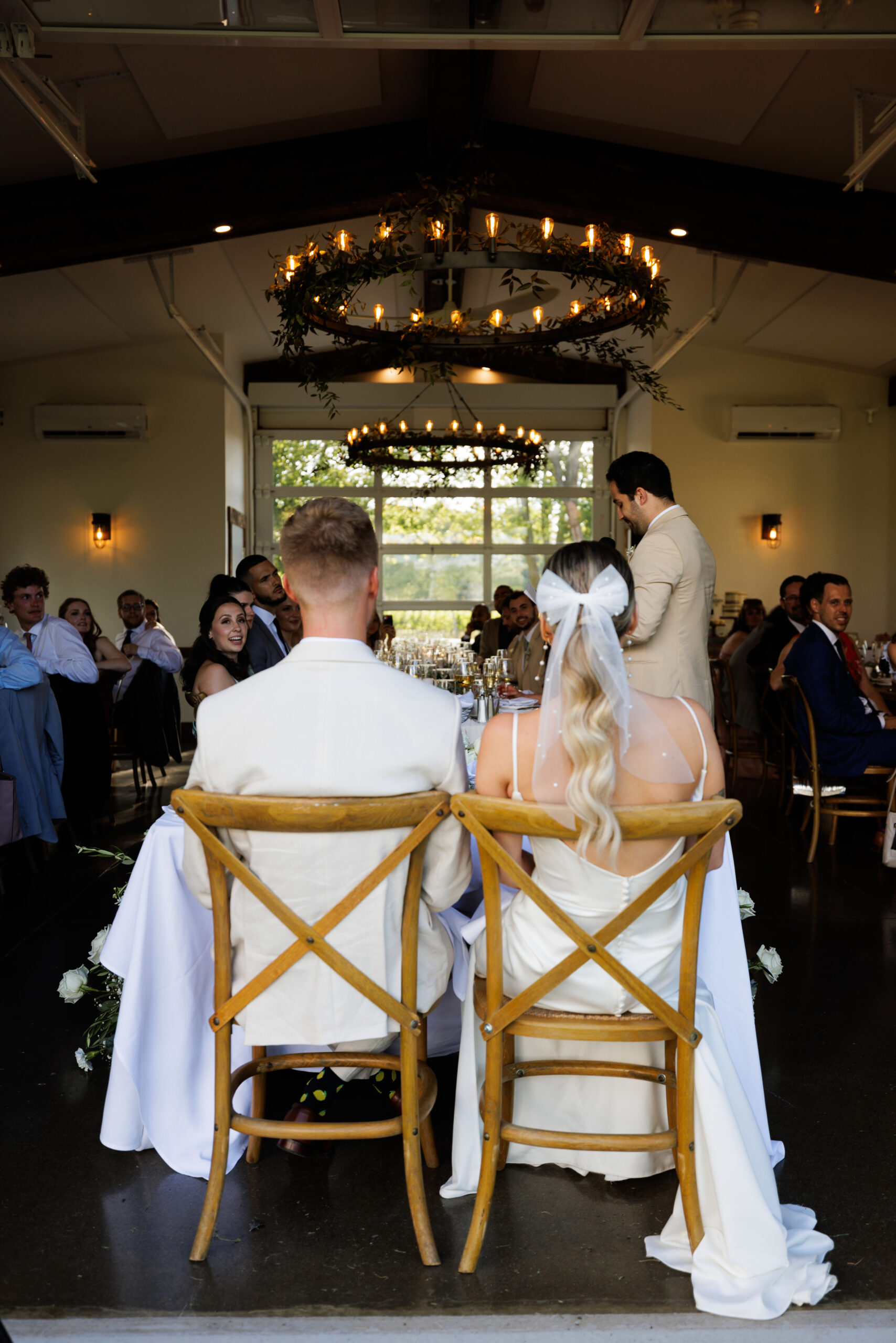 bride groom sweetheart table cave spring vineyard