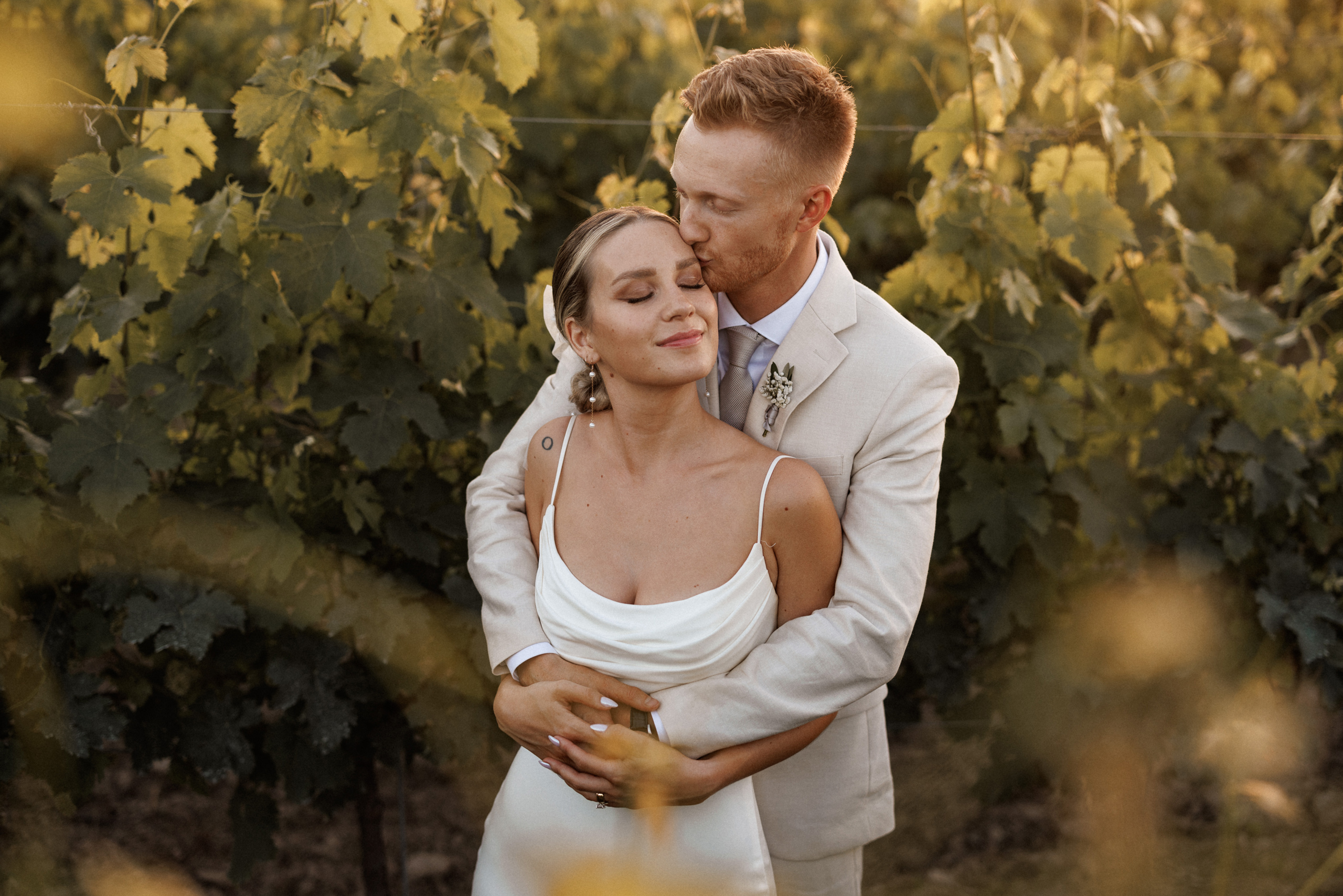 sunset in the vineyard summer wedding cave spring