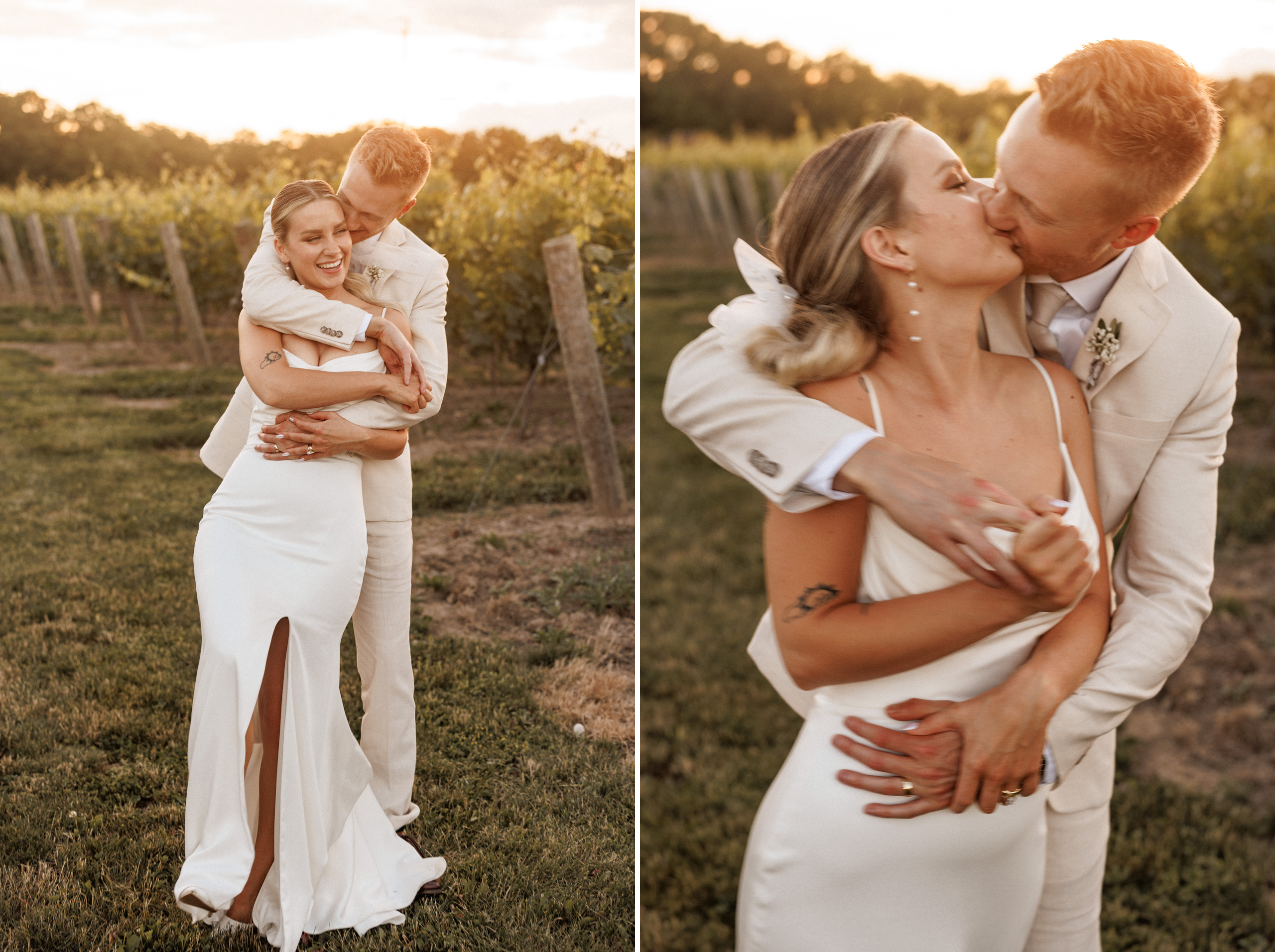 sunset photos wedding cave spring vineyard winery afterglow