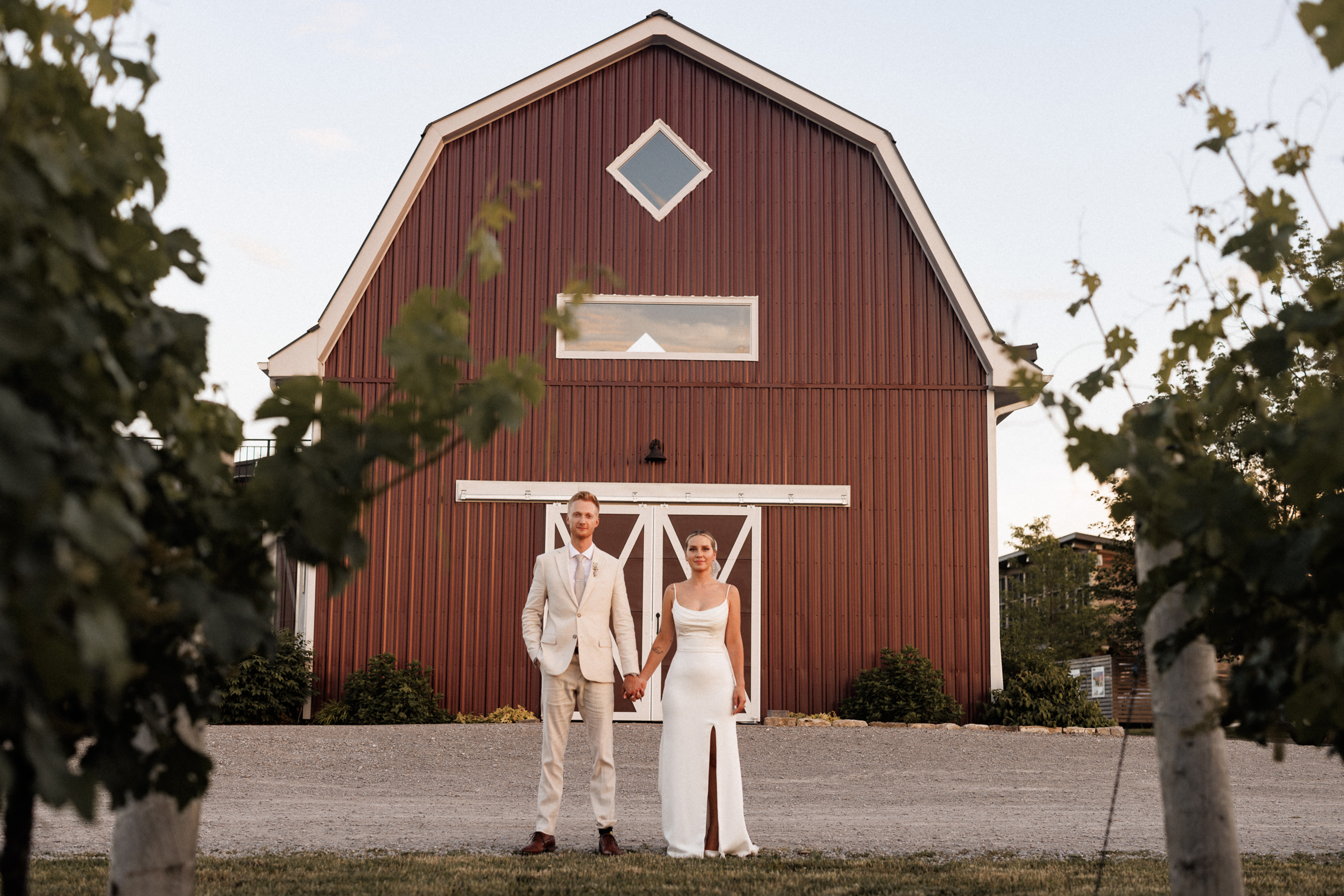 sunset photos wedding cave spring vineyard winery afterglow