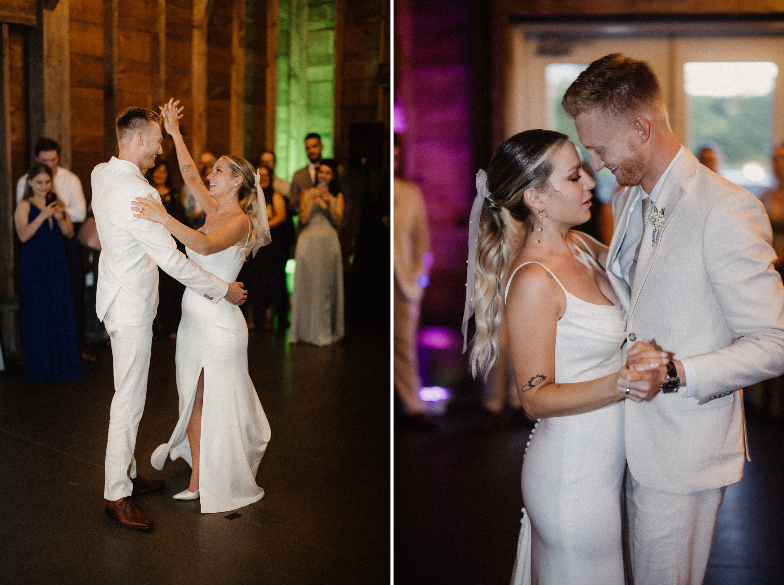 first dance barn cave spring vineyard wedding afterglow images