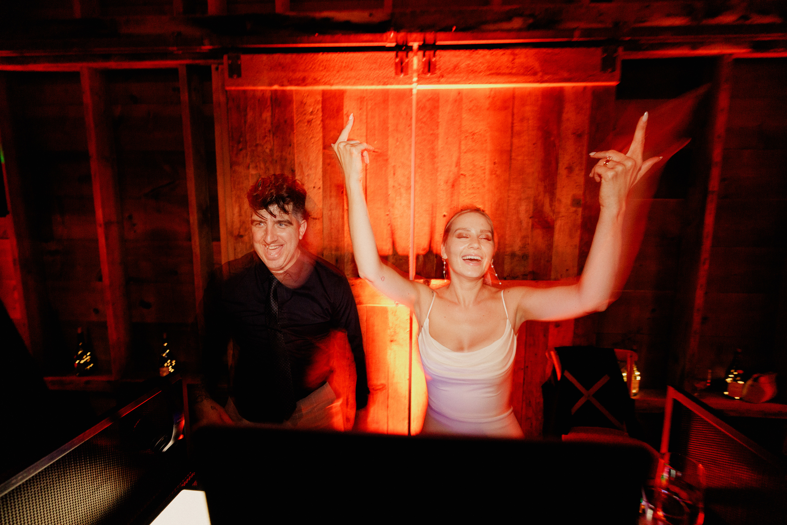 bride is a wedding DJ cave spring vineyard