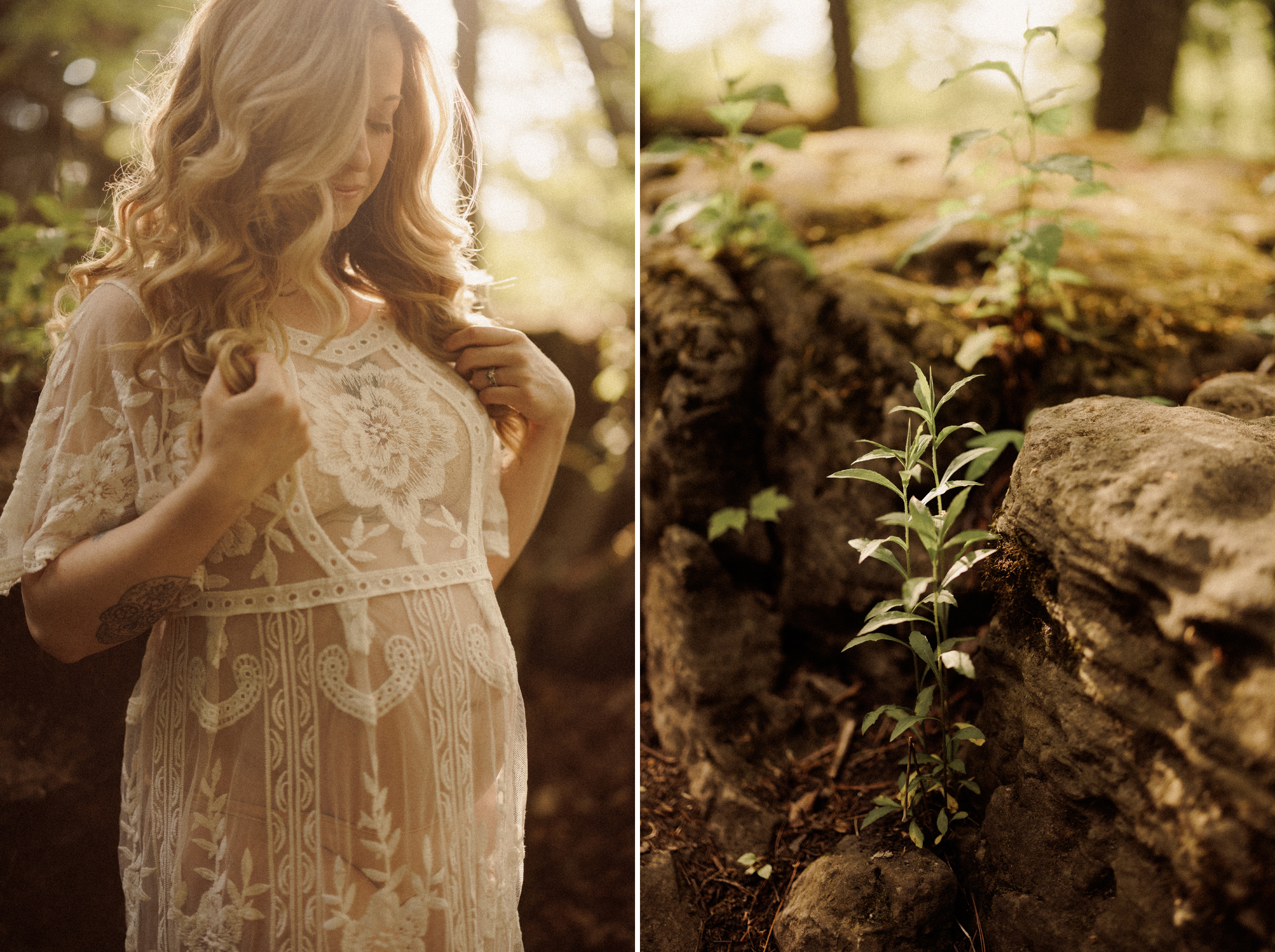 lacey soft dreamy forest maternity sensual film photography niag