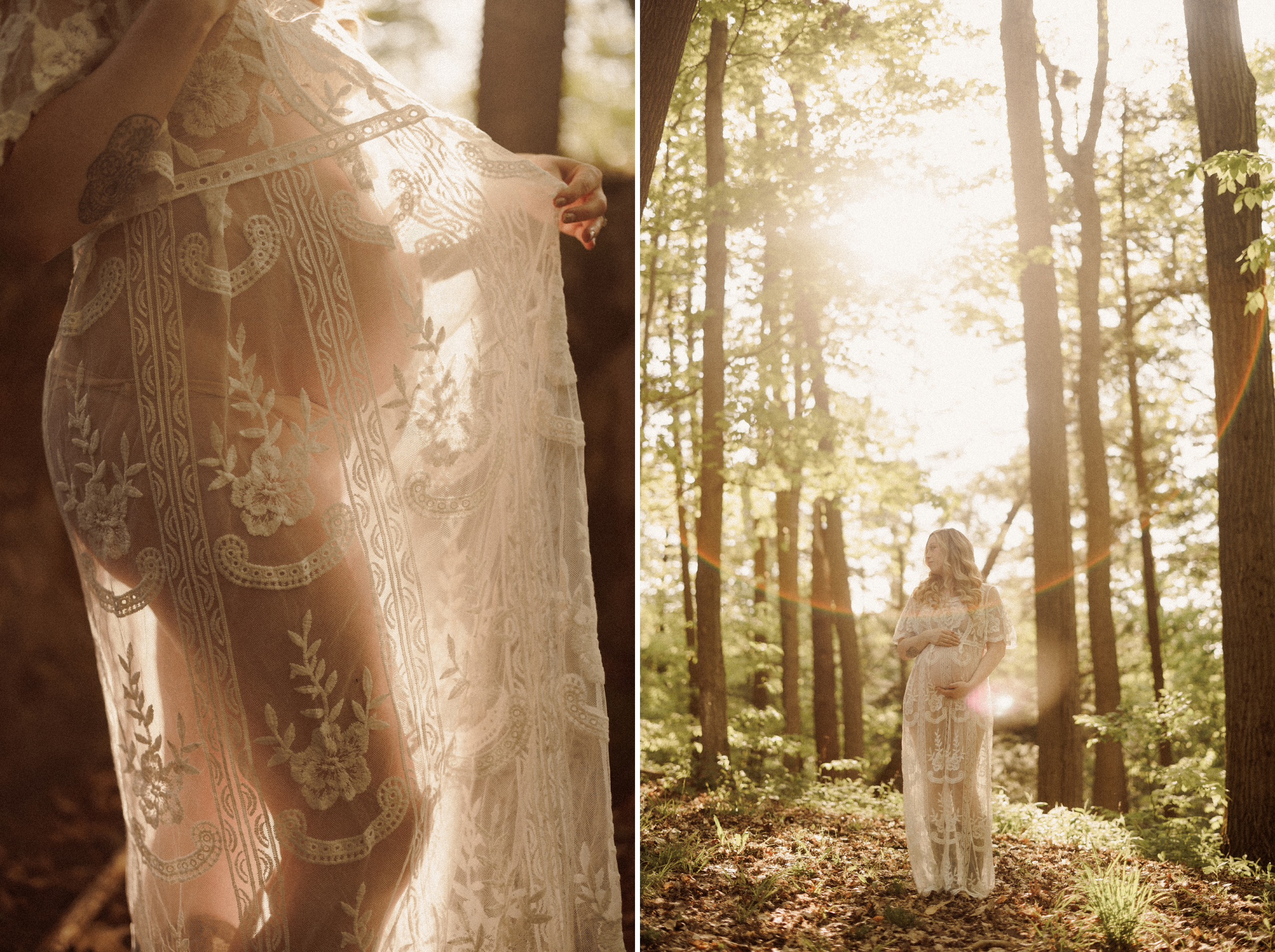 dreamy soft boudoir style maternity photography niagara forest