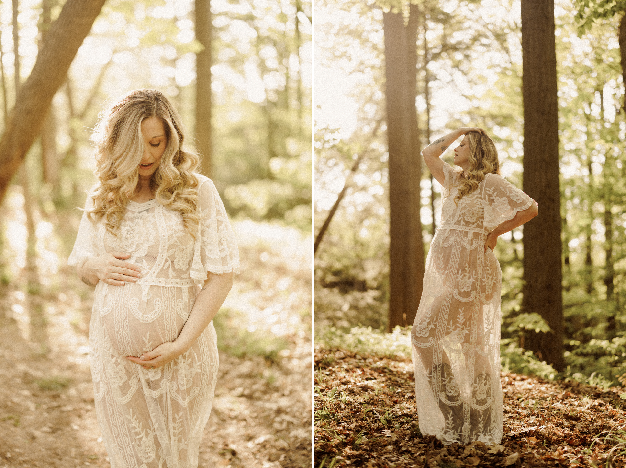 dreamy soft boudoir style maternity photography niagara forest