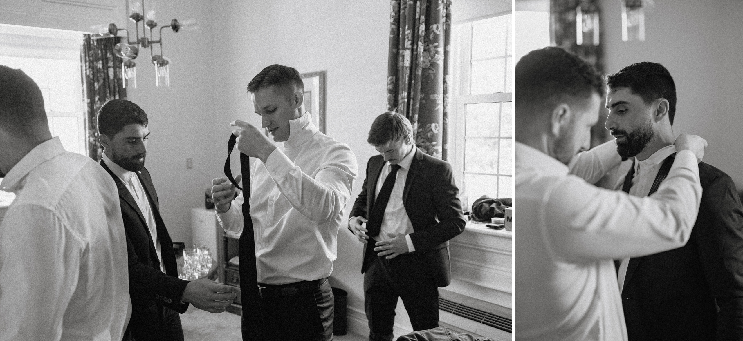 groom getting ready inn on the twenty