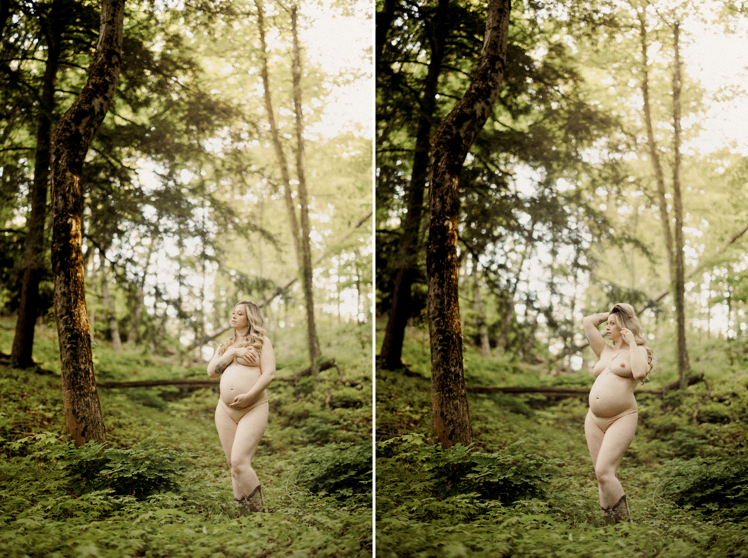 soft glow fine art nude outdoor maternity pregnancy photography