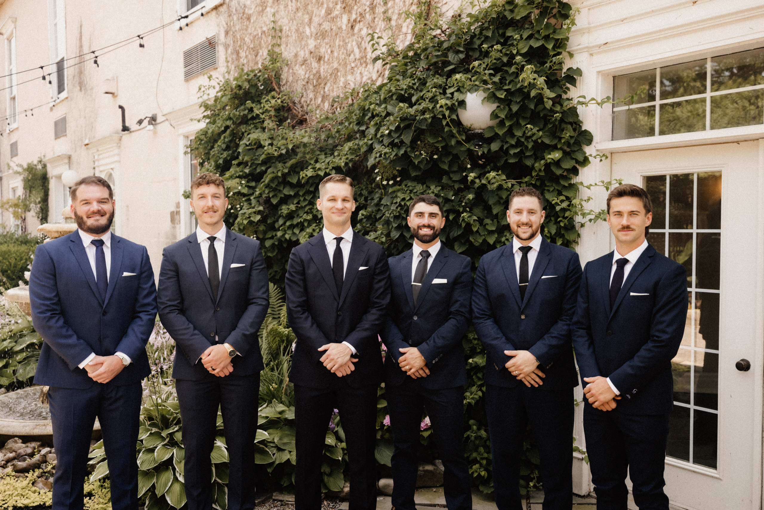 groomsmen wedding inn on the twenty courtyard summer