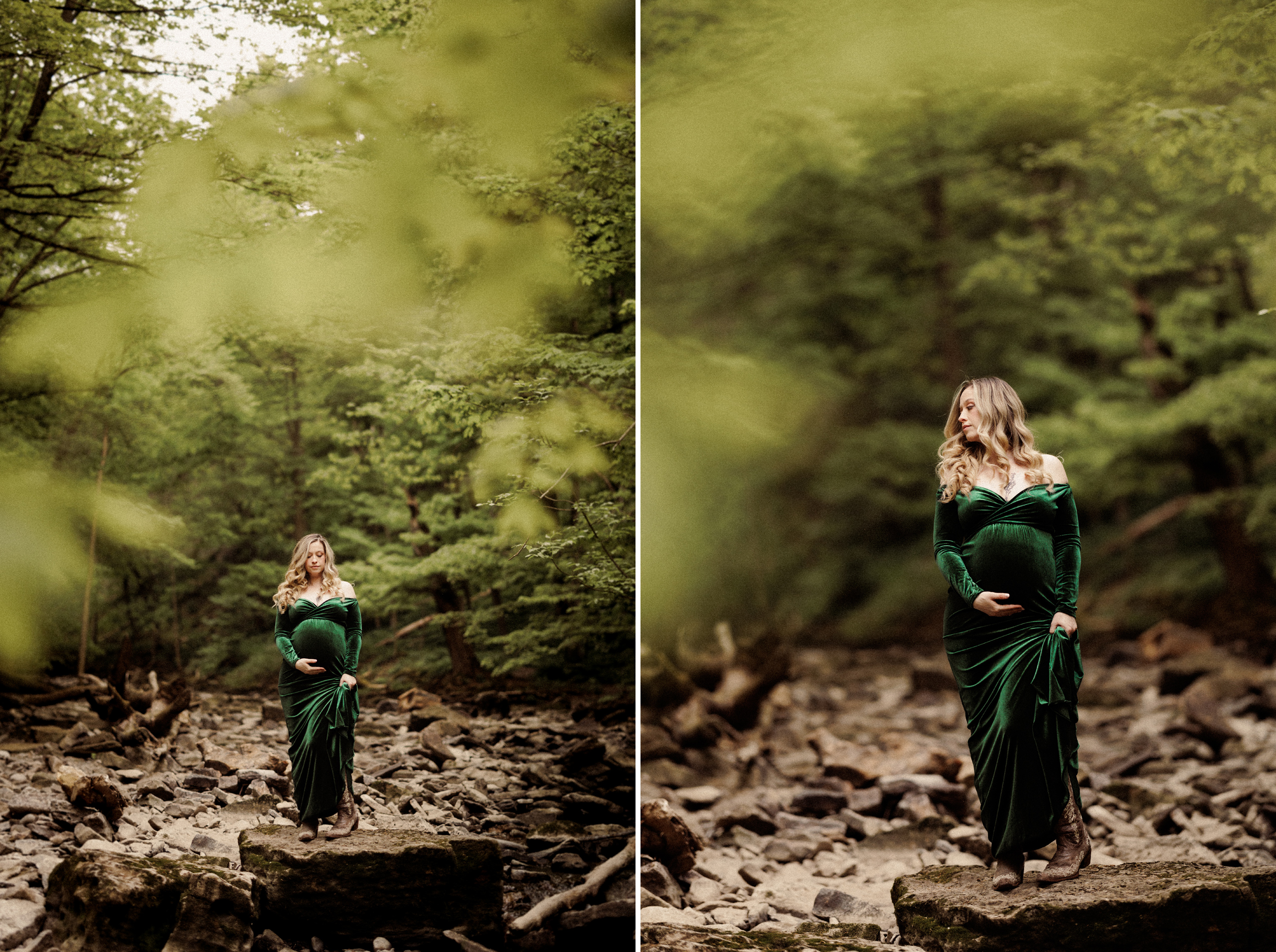 beautiful film photography niagara maternity forest