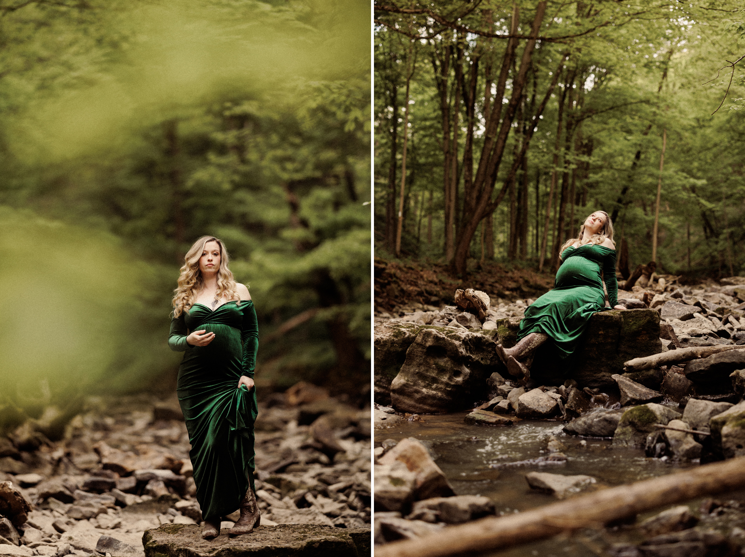 beautiful film photography niagara maternity forest