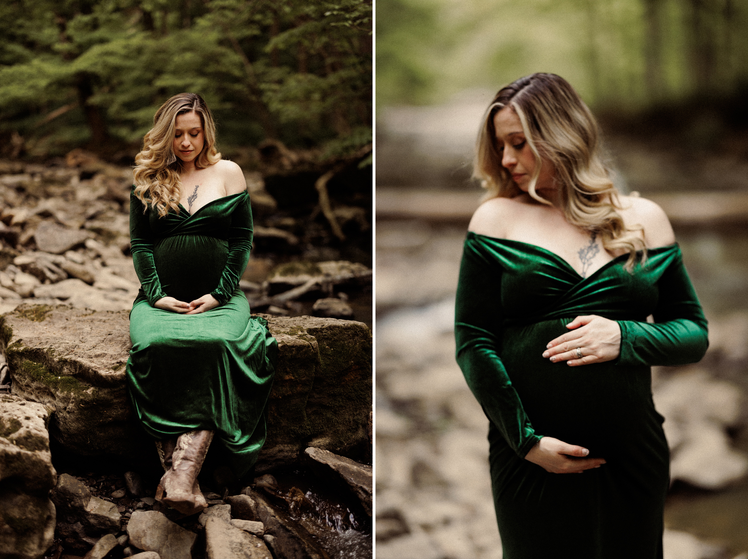 beautiful film photography niagara maternity forest