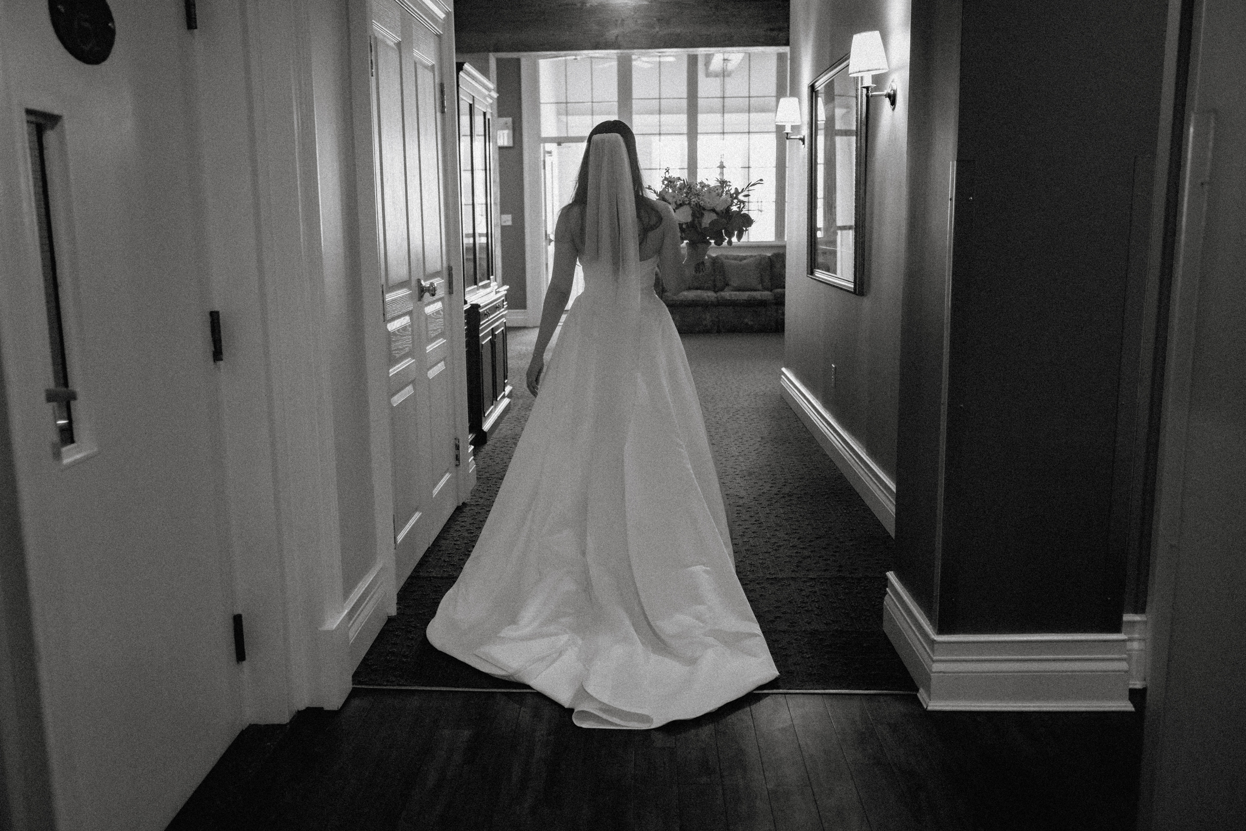 black white fim bride hallway inn on the twenty