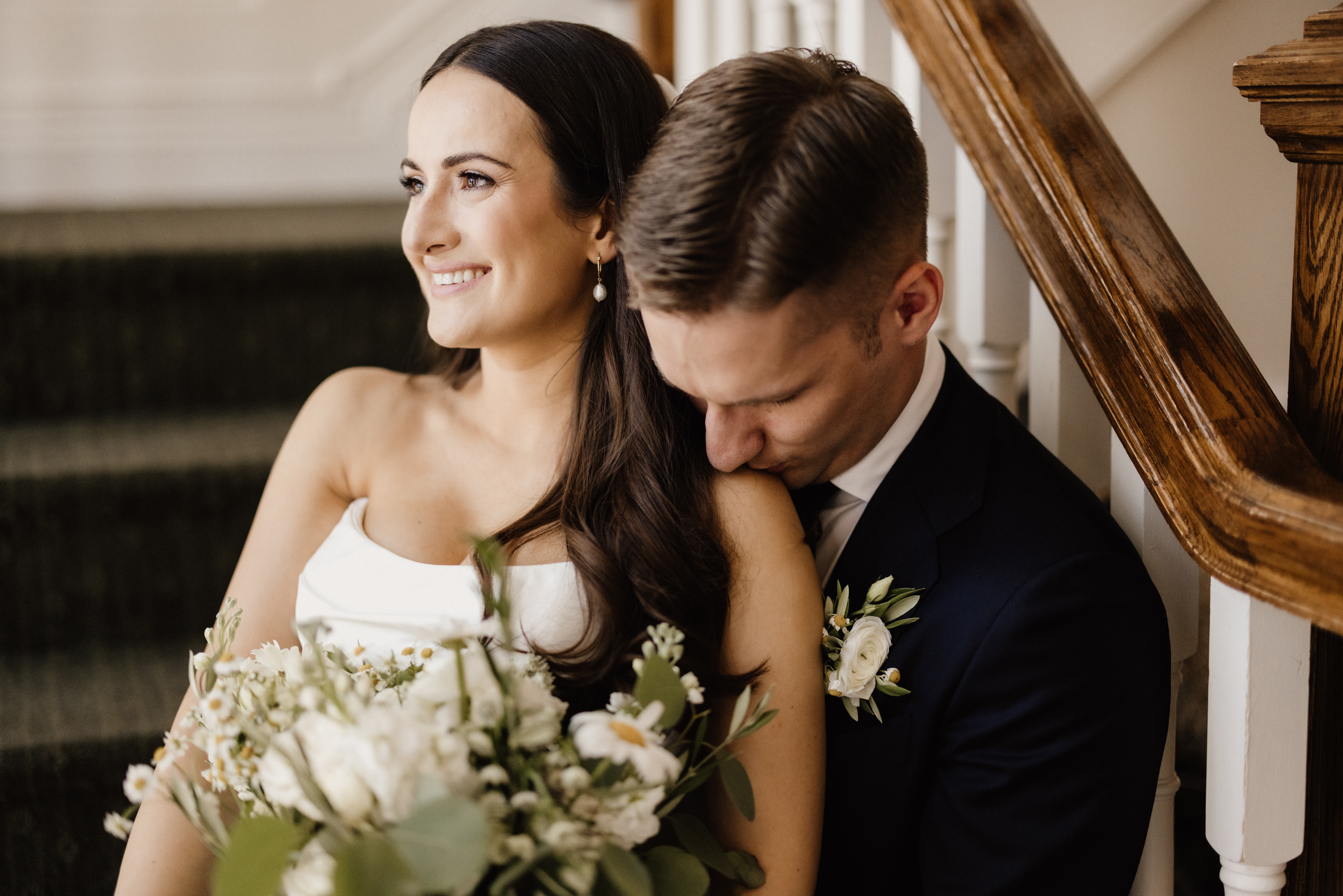 bride groom portraits stairs inn on the twenty wedding
