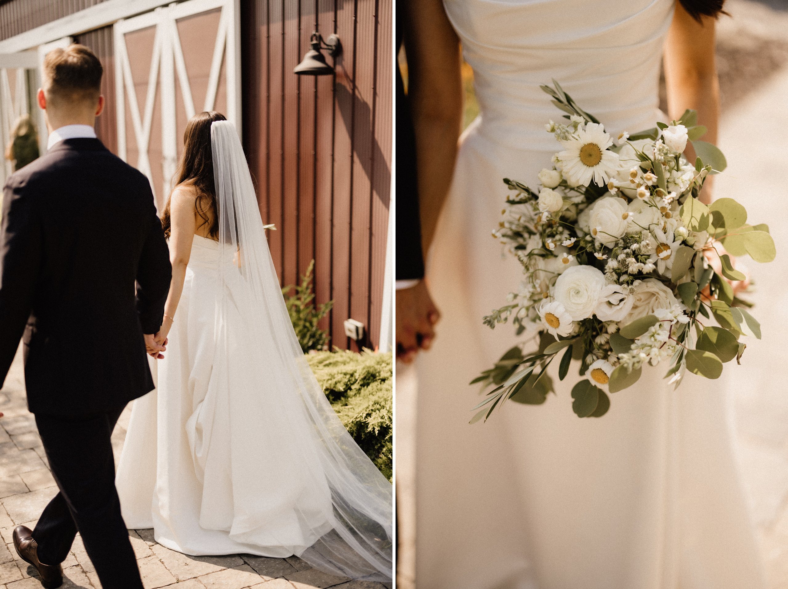 playful bride groom summer wedding cave spring barns