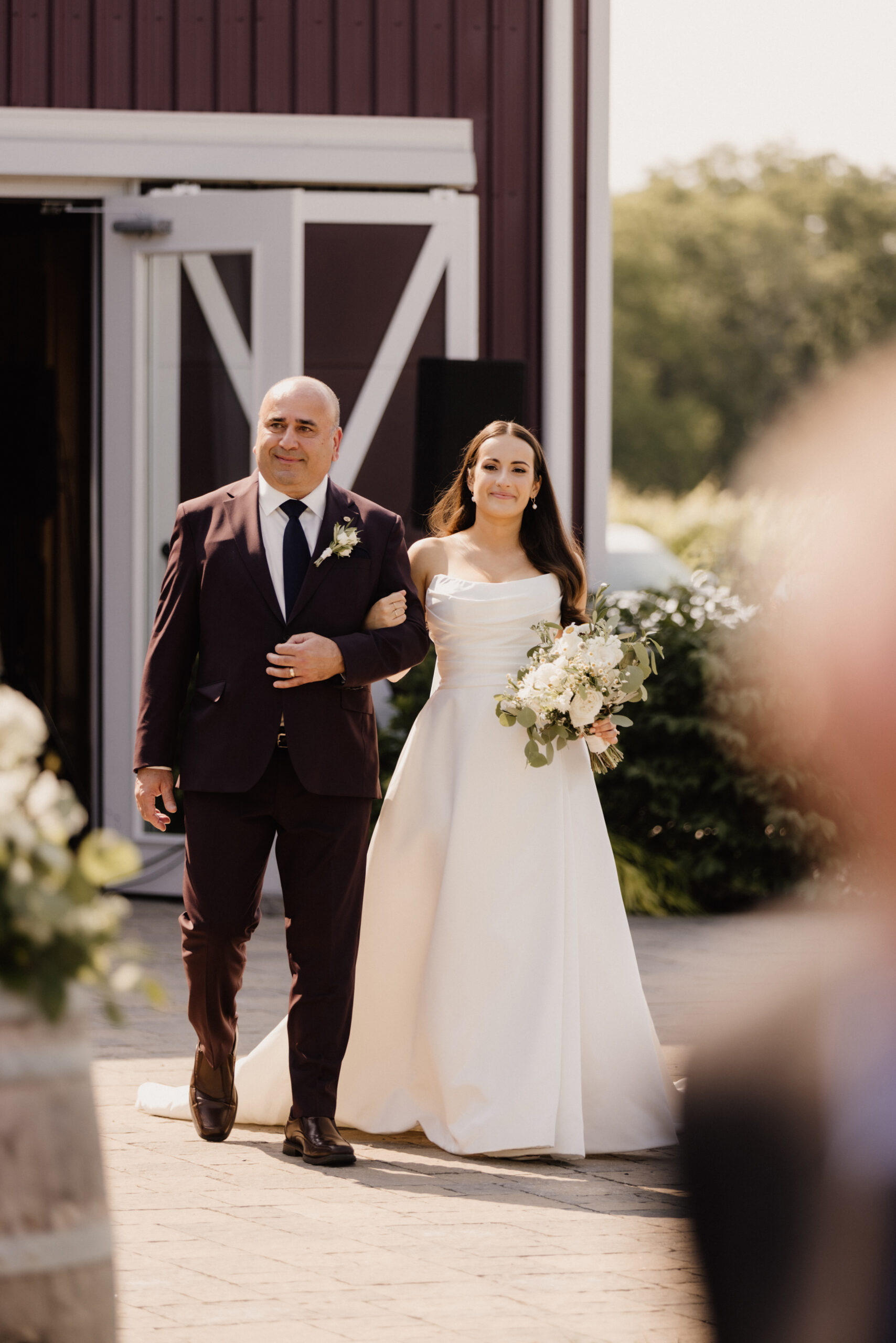 outdoor ceremony site barns at cave spring vineyard summer after
