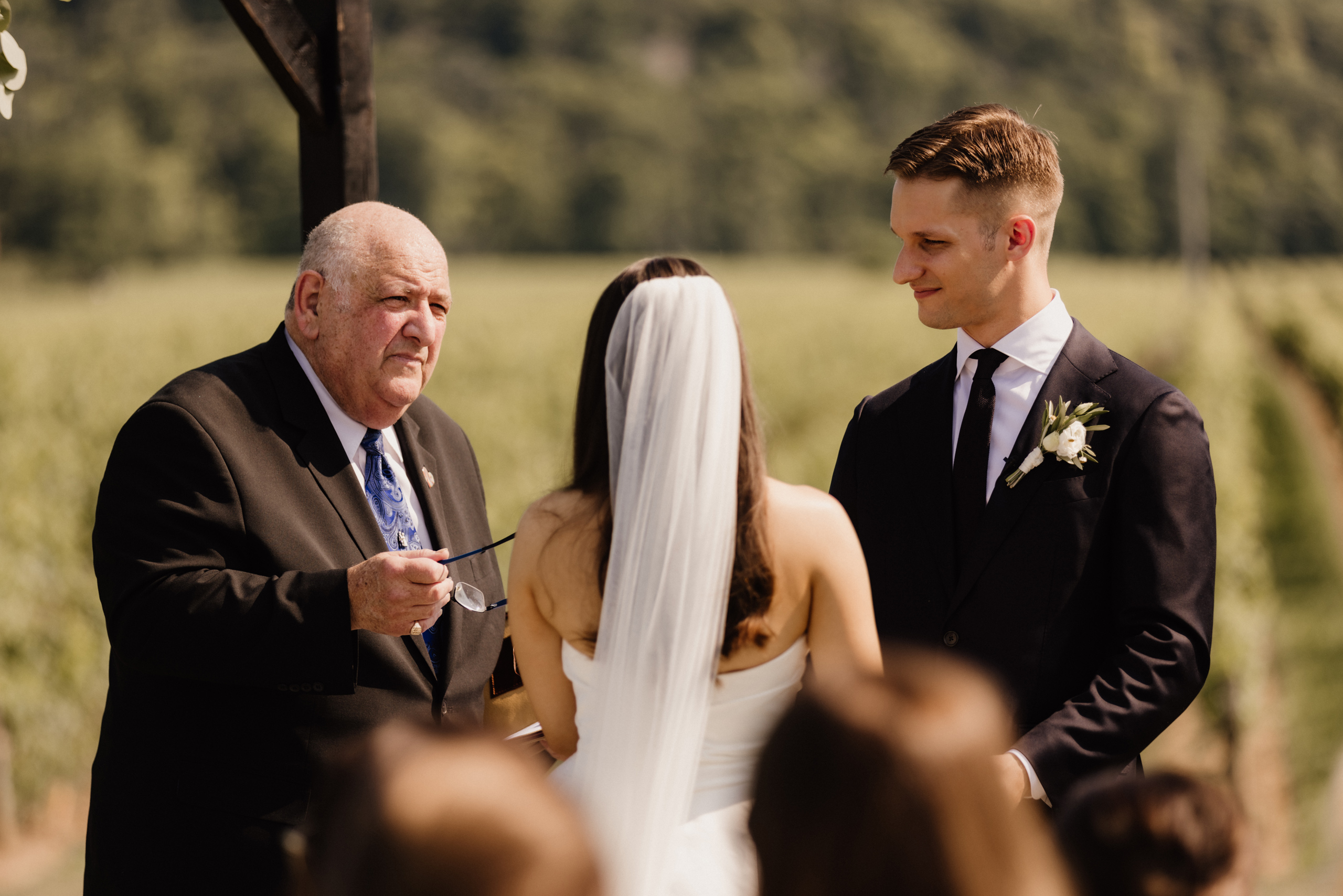 outdoor ceremony site barns at cave spring vineyard summer after
