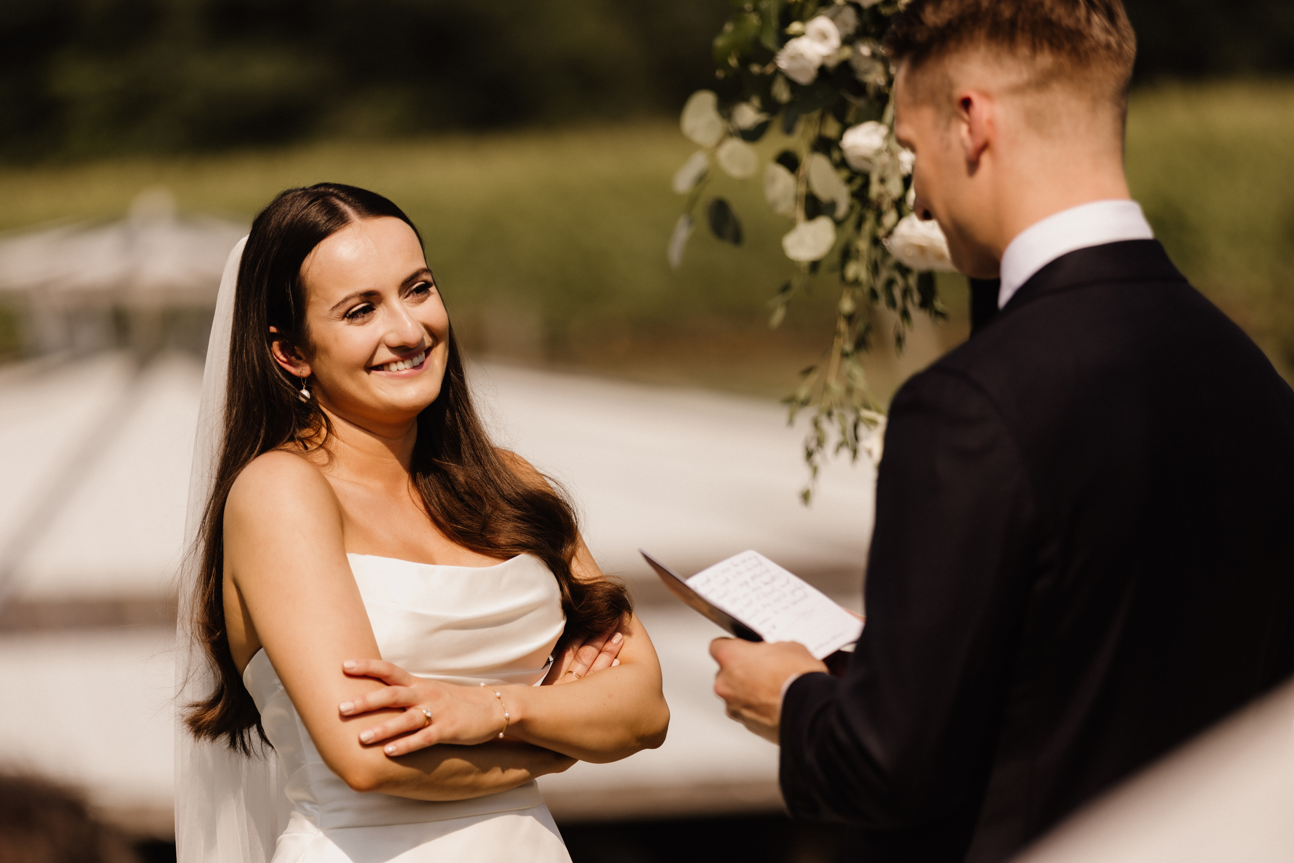 outdoor ceremony site barns at cave spring vineyard summer after