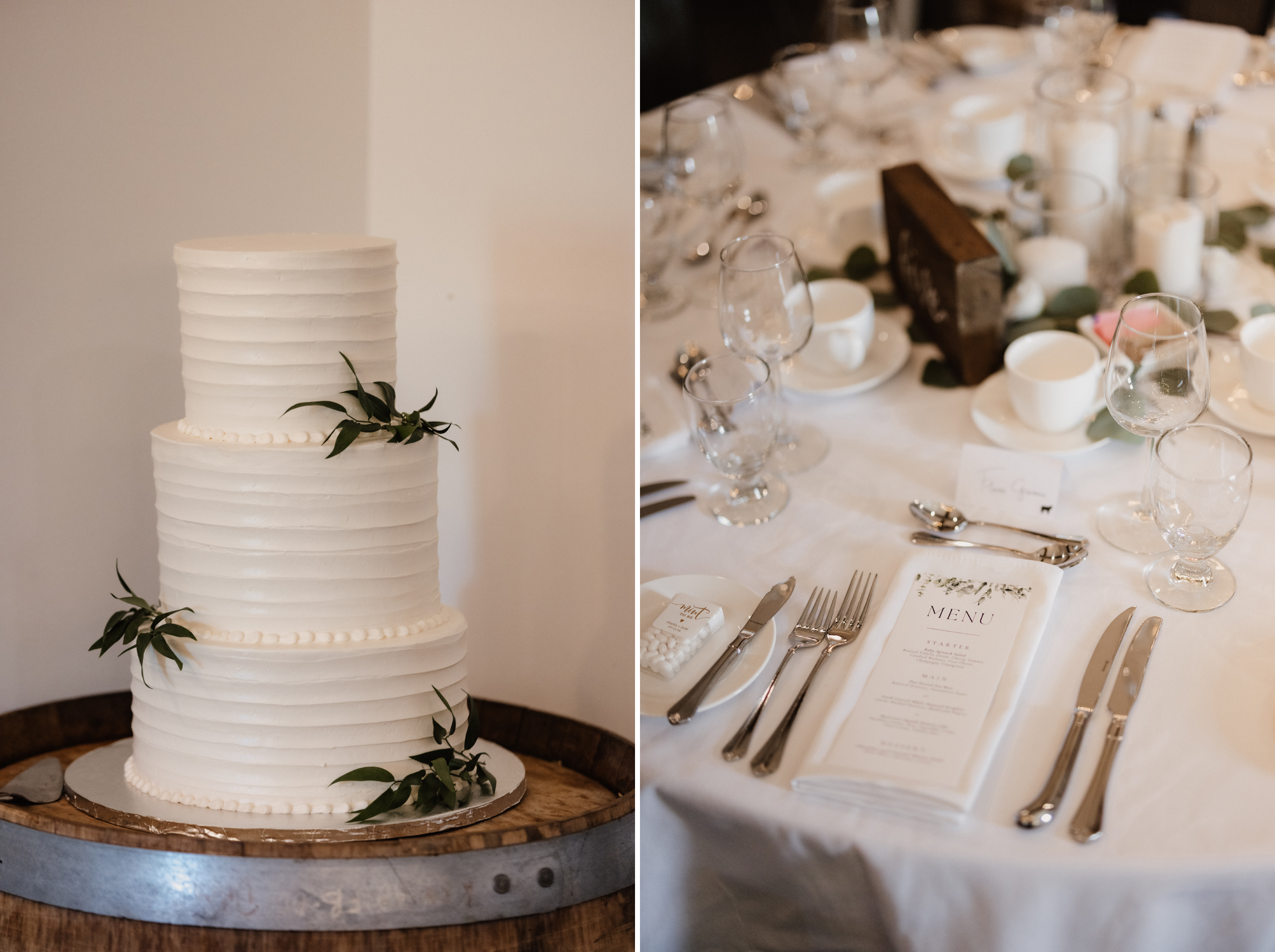 cave spring vineyard wedding reception details