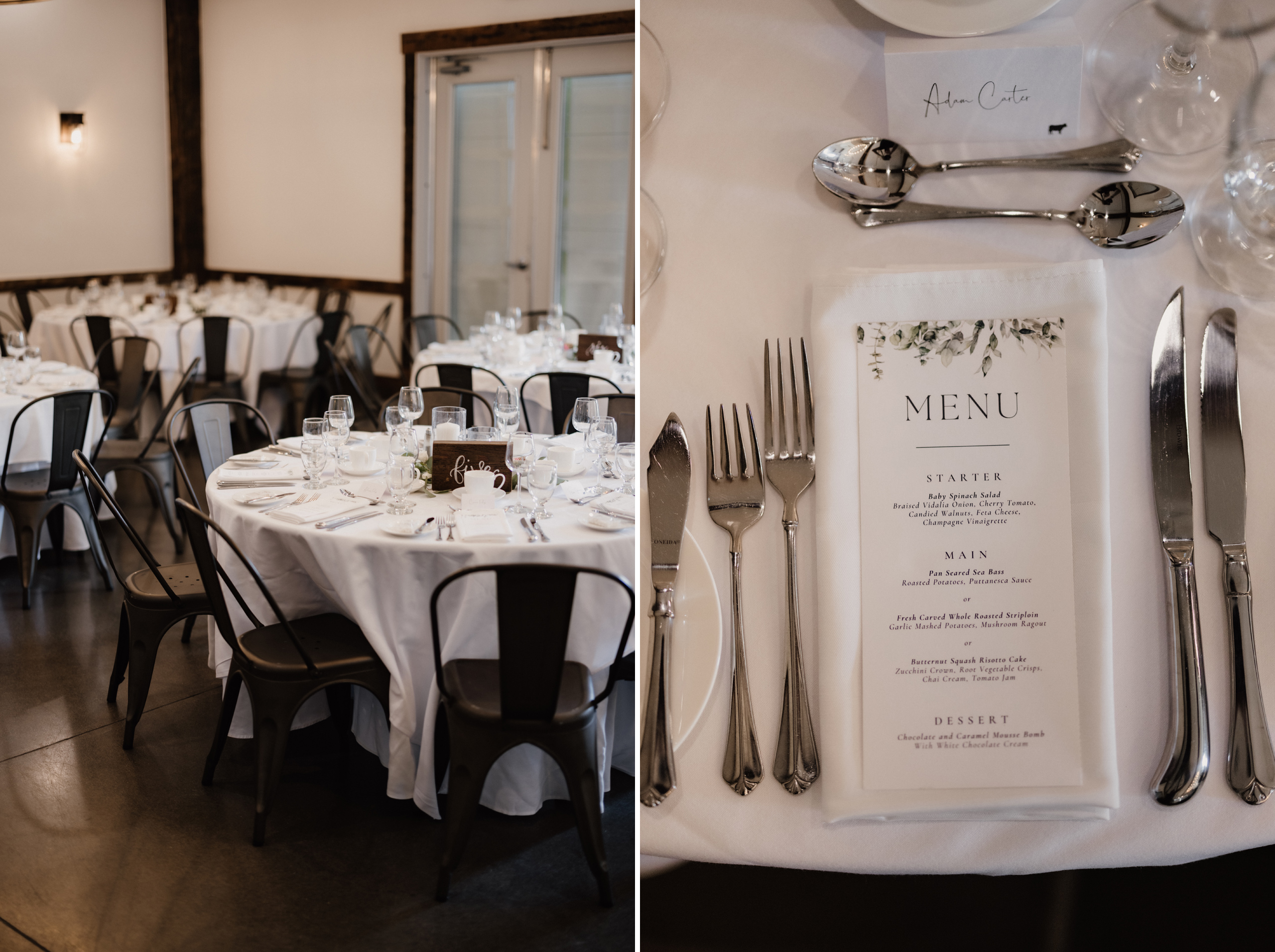 cave spring vineyard wedding reception details