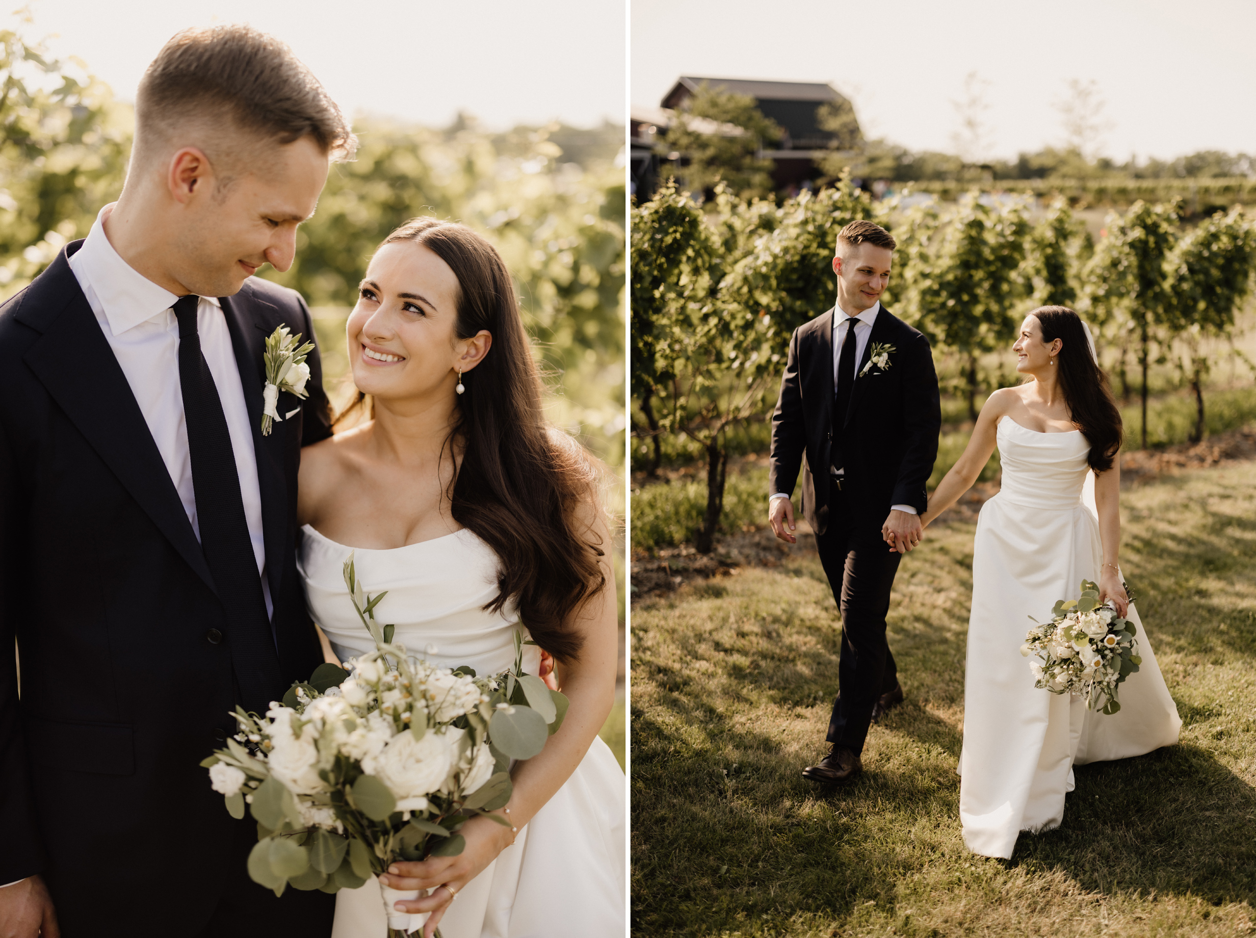 bride groom romantic walk cave spring vineyard wedding afterglow