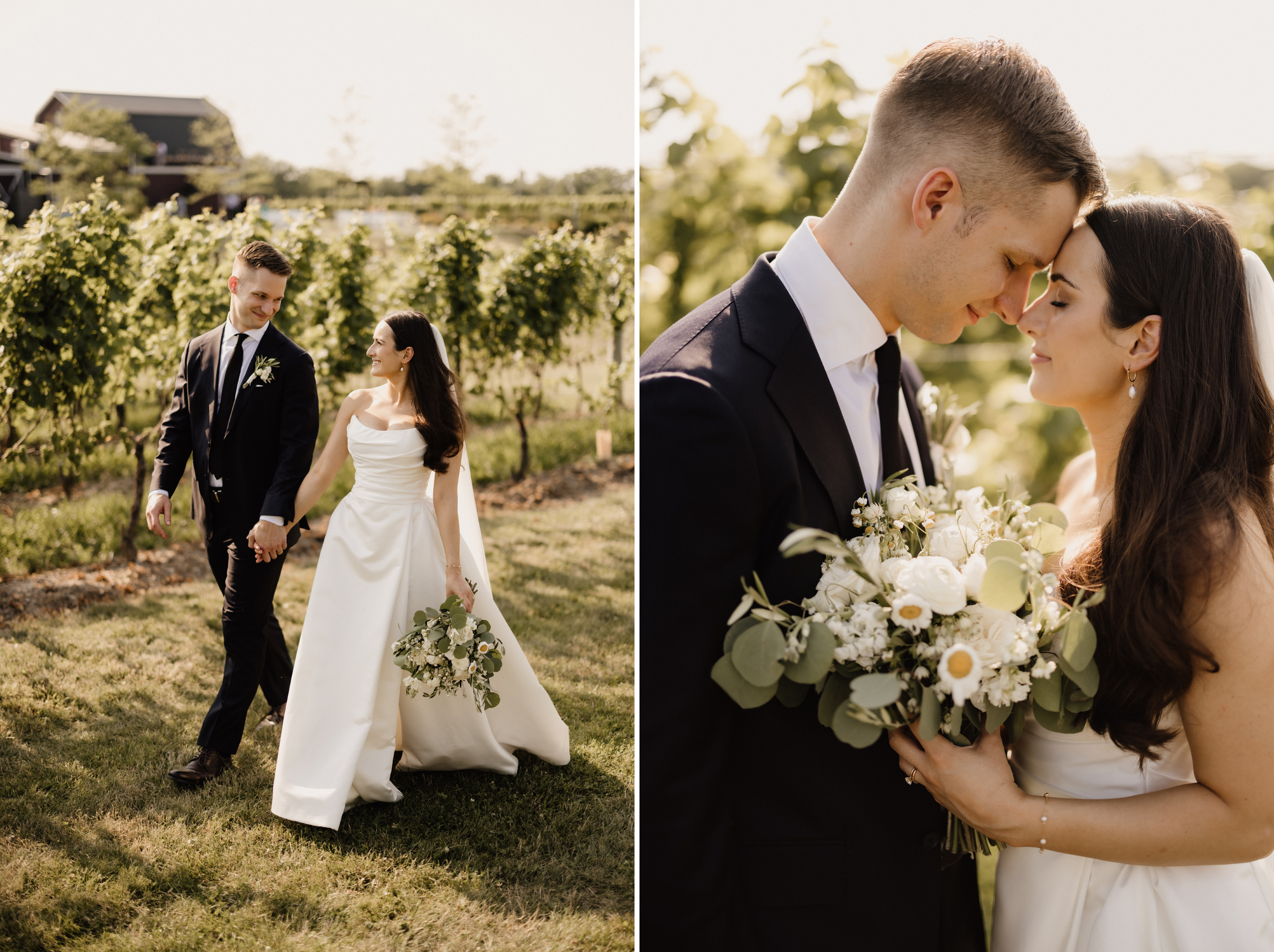 bride groom romantic walk cave spring vineyard wedding afterglow