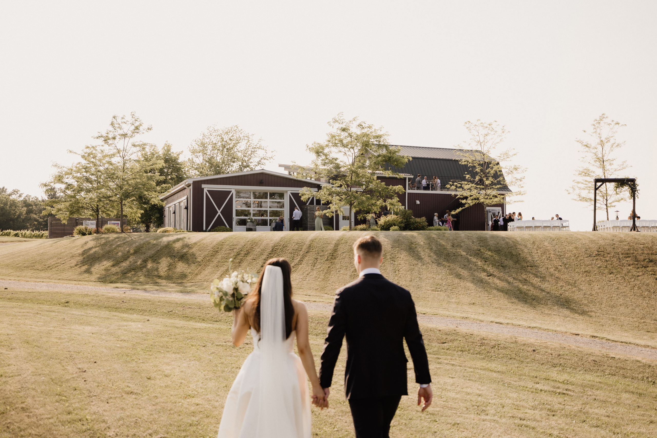 bride groom romantic walk cave spring vineyard wedding afterglow