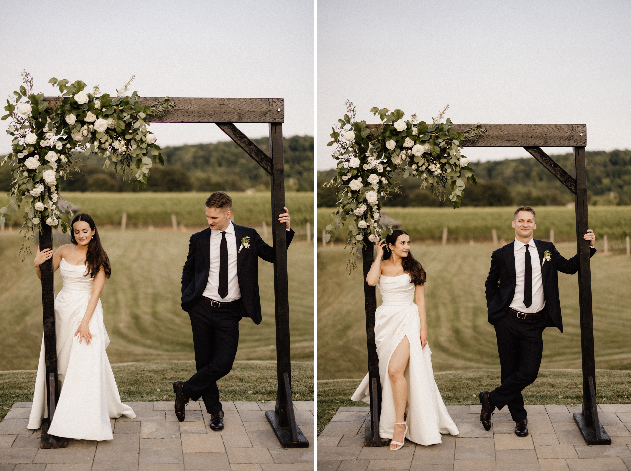 bride groom outdoor sexy portraits playful niagara wedding photo