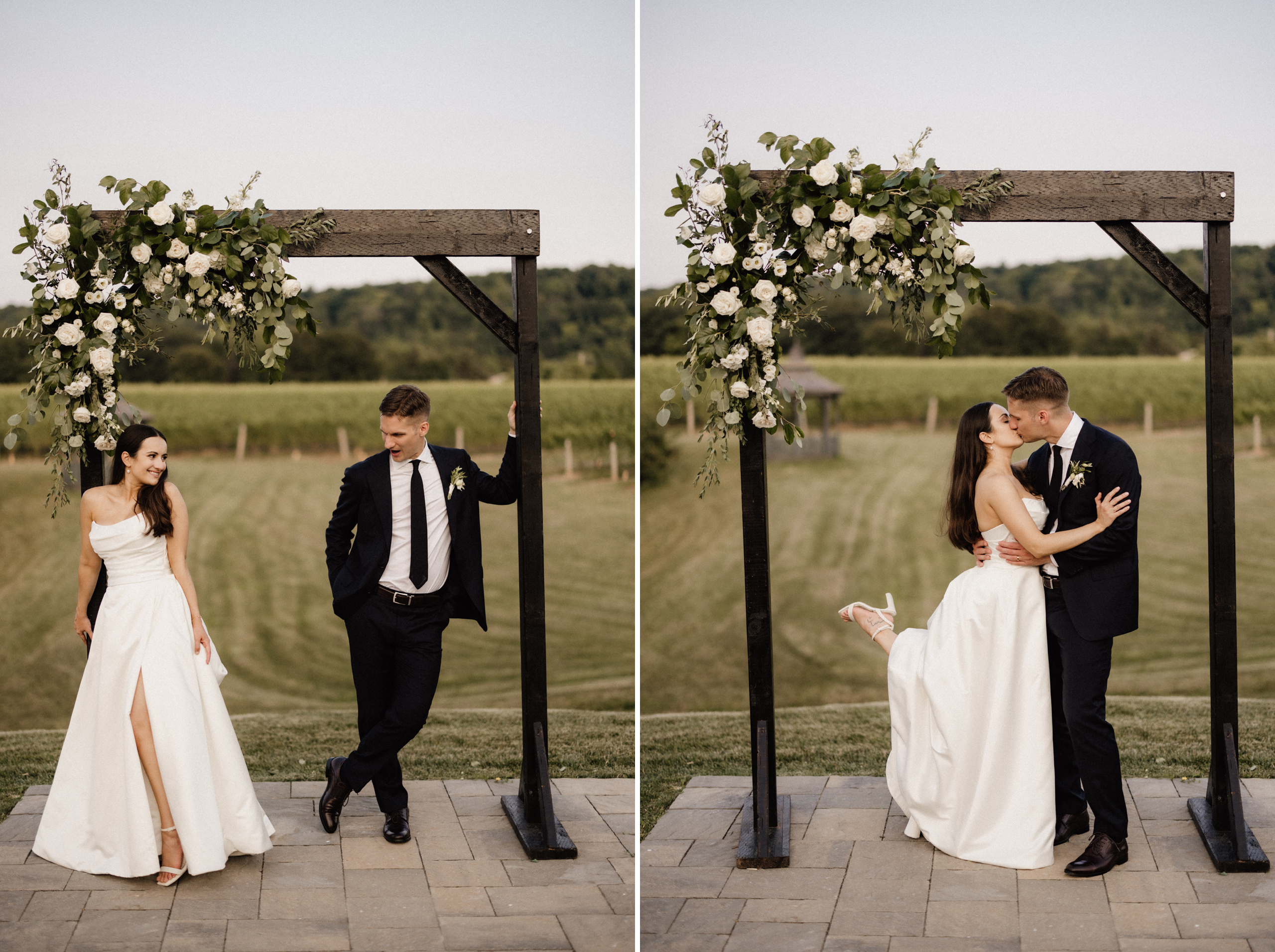 bride groom outdoor sexy portraits playful niagara wedding photo