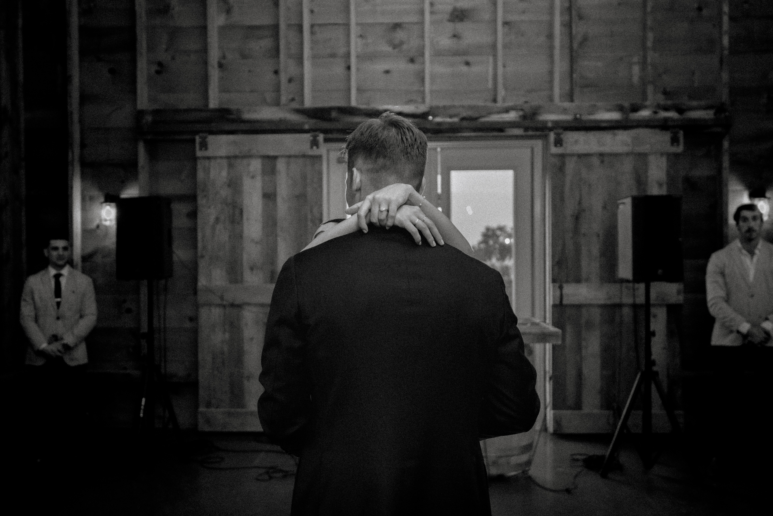 black white film first dance barn cave spring vineyard afterglow