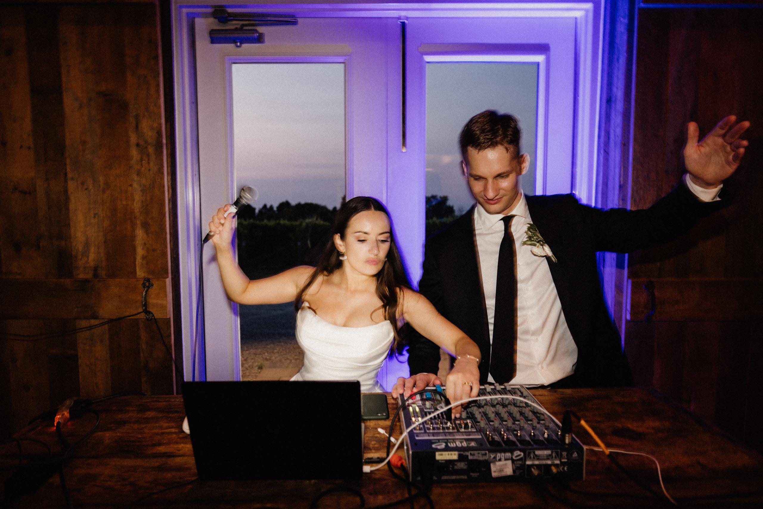 bride and groom DJ own wedding niagara