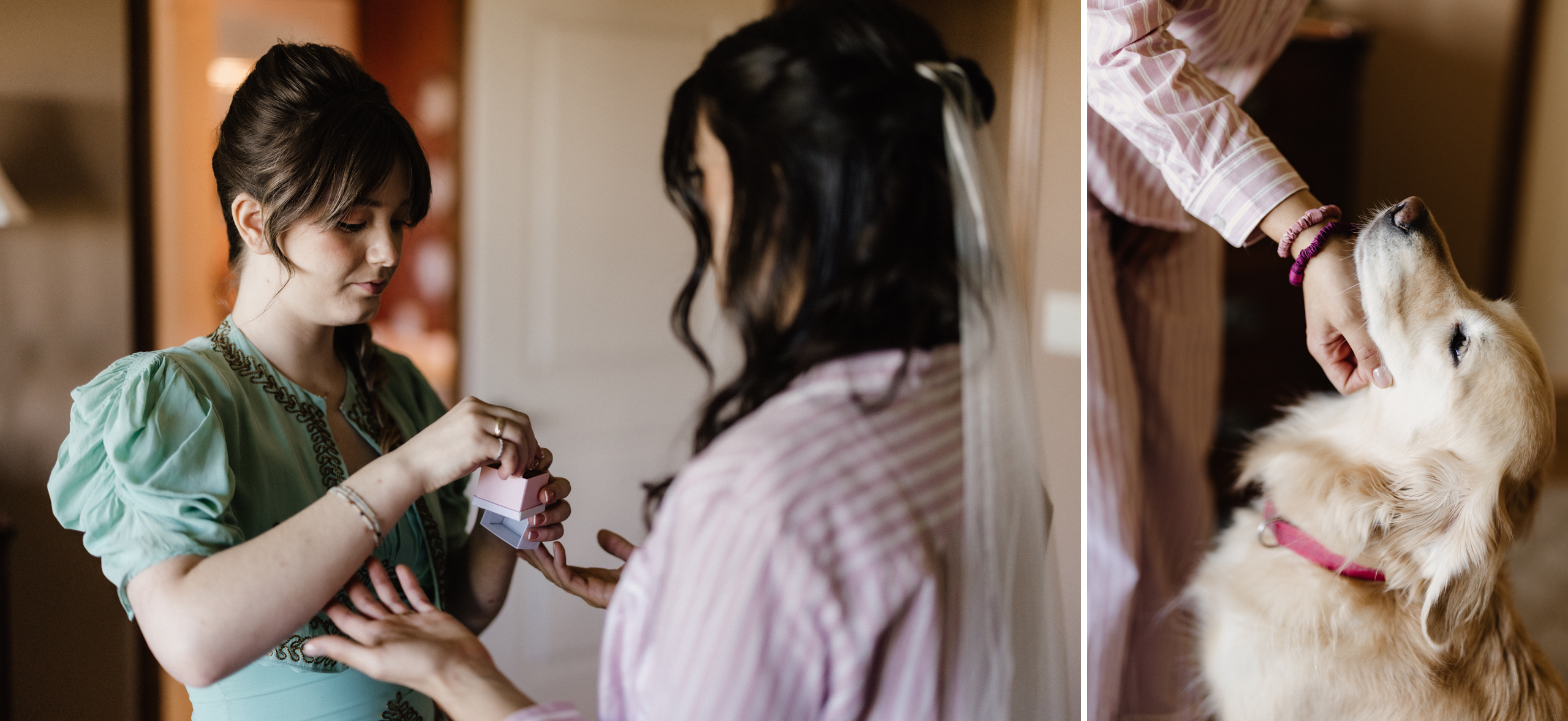 bride getting ready cave spring estate house autumn wedding