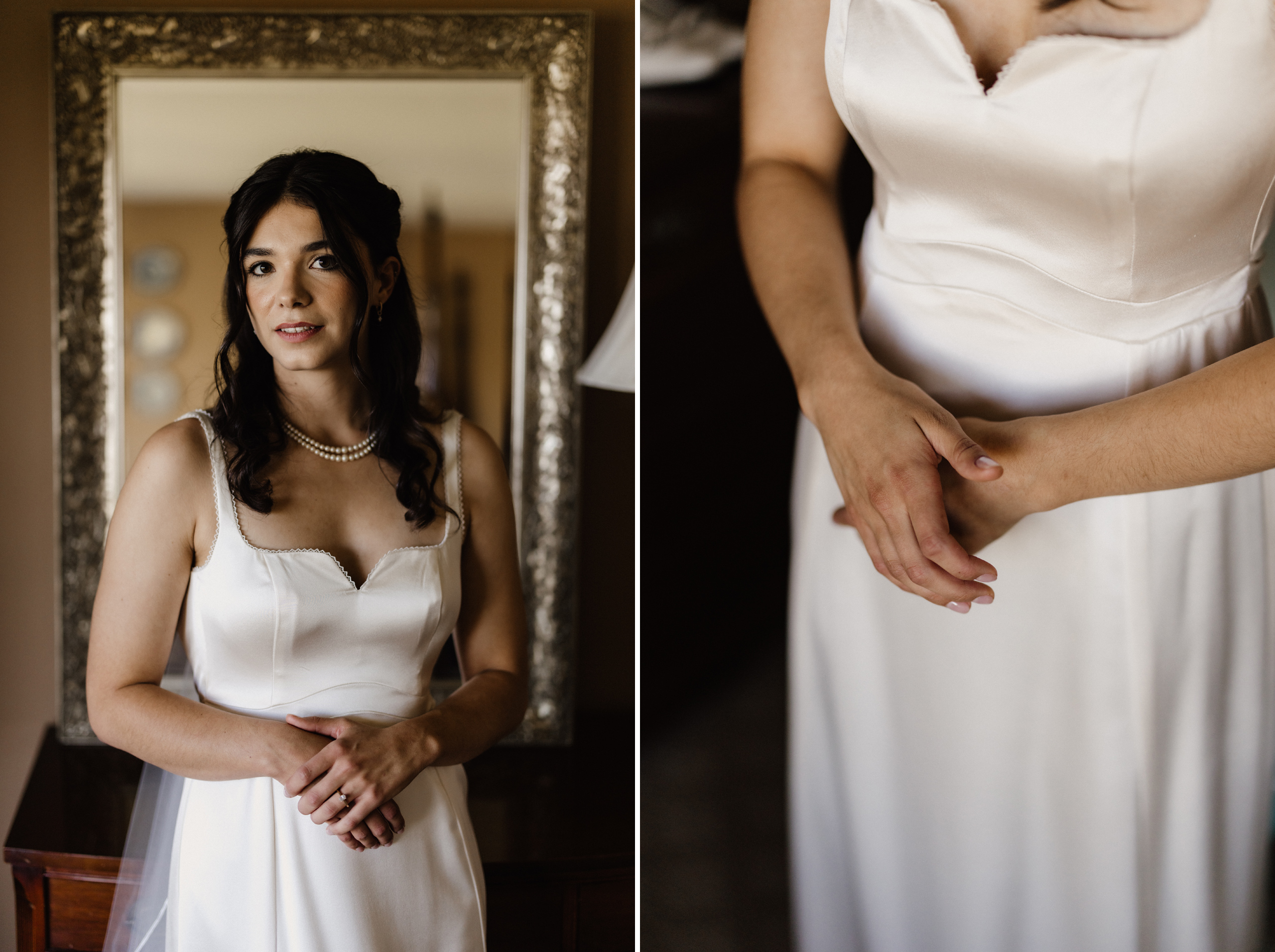 bride portrait cave spring estate house getting ready