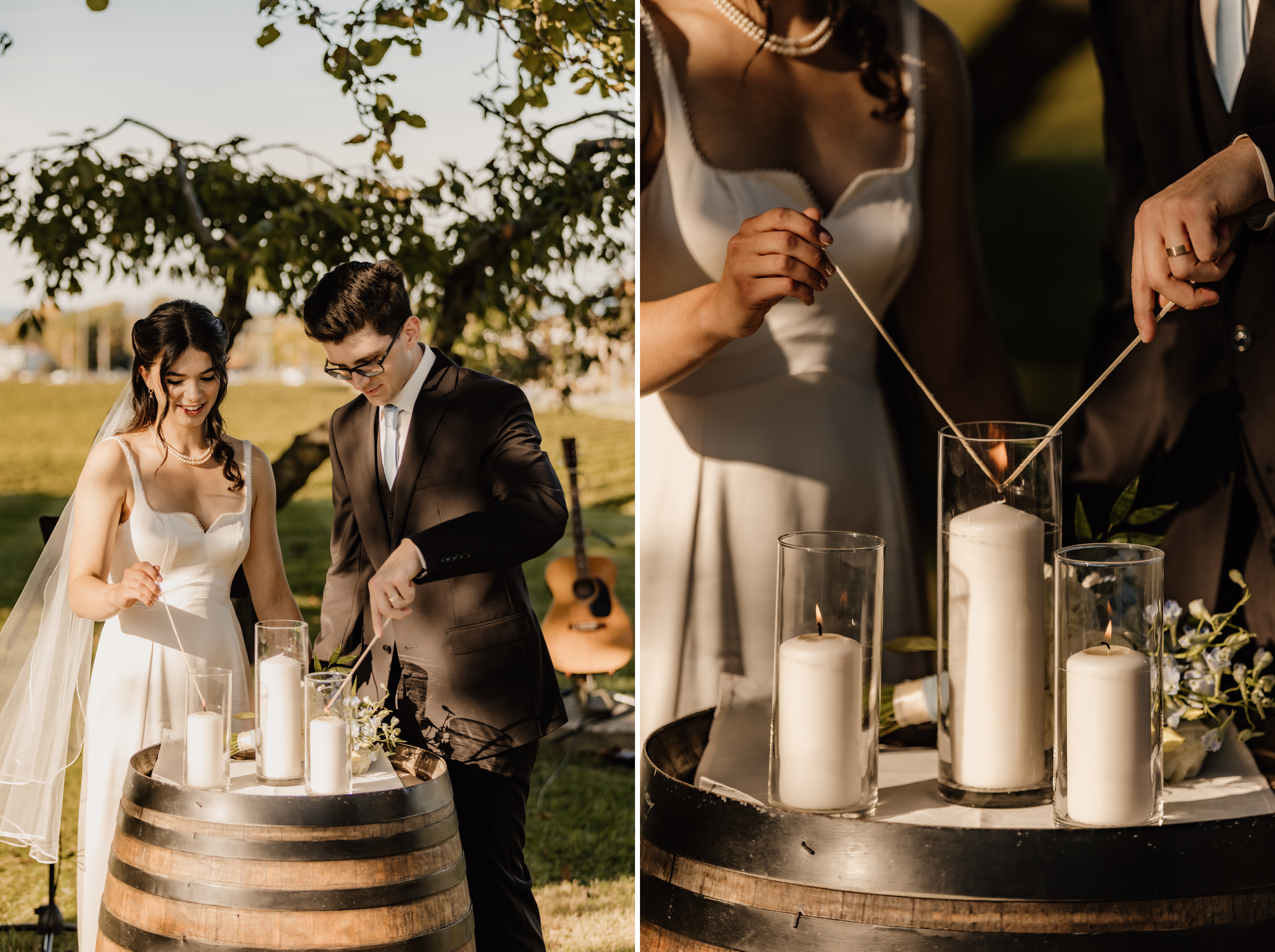 bridge groom wedding ceremony outdoor peninsula ridge estate win