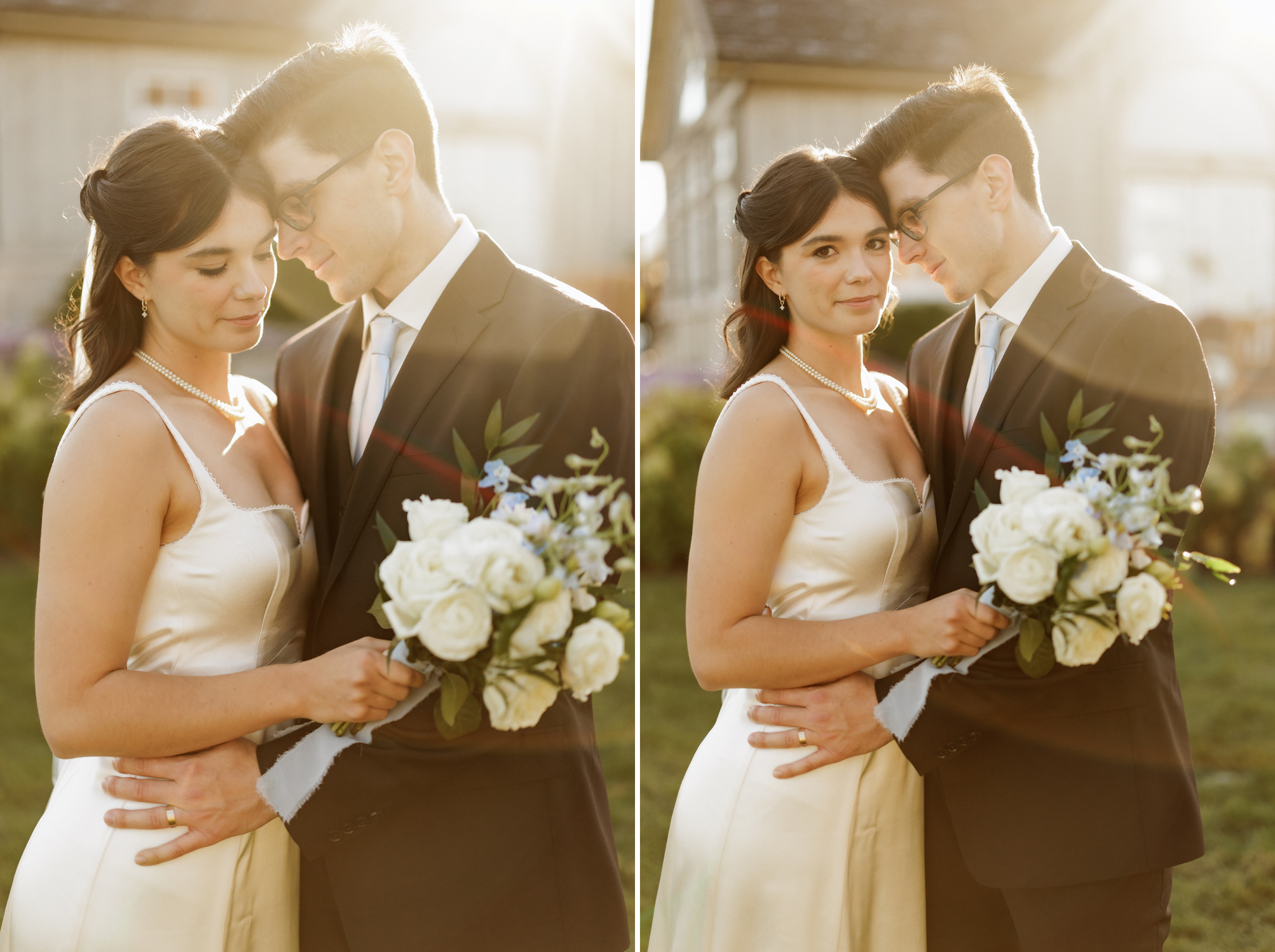 bride groom portrait film sunset peninsula ridge estates winery