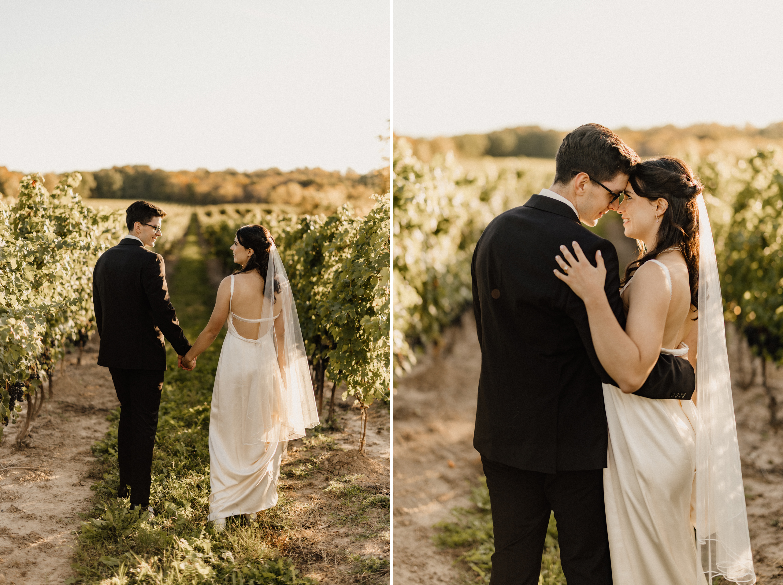 romantic wedding photography vineyard sunset autumn fall peninsu