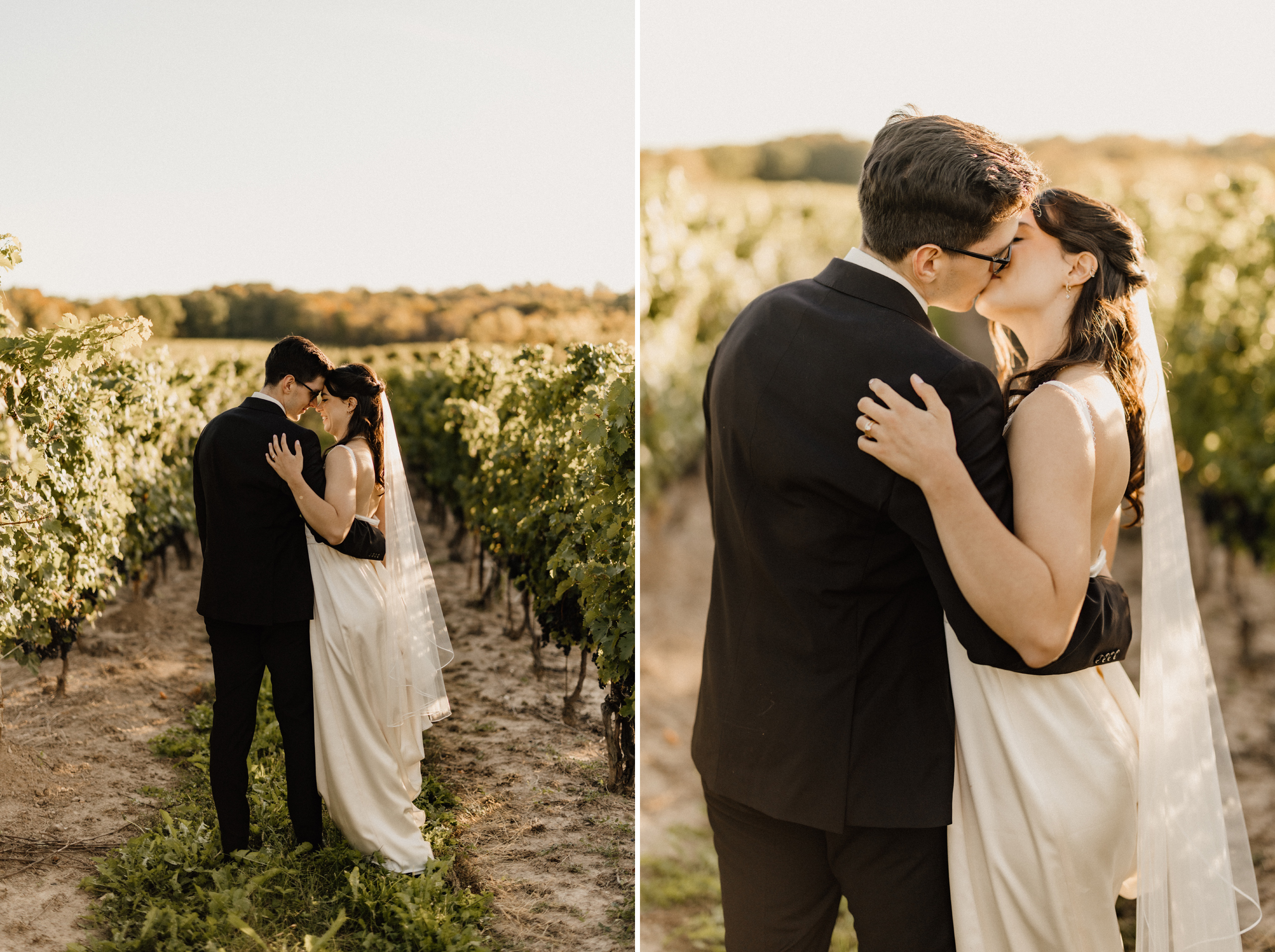 romantic wedding photography vineyard sunset autumn fall peninsu
