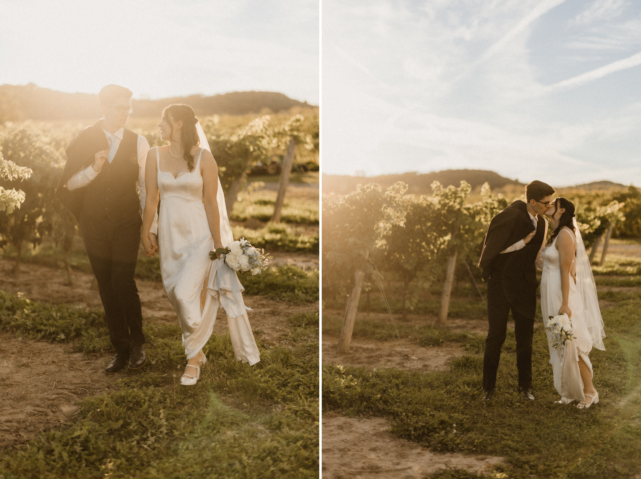 candid walk vineyard wedding autumn fall peninsula ridge winery