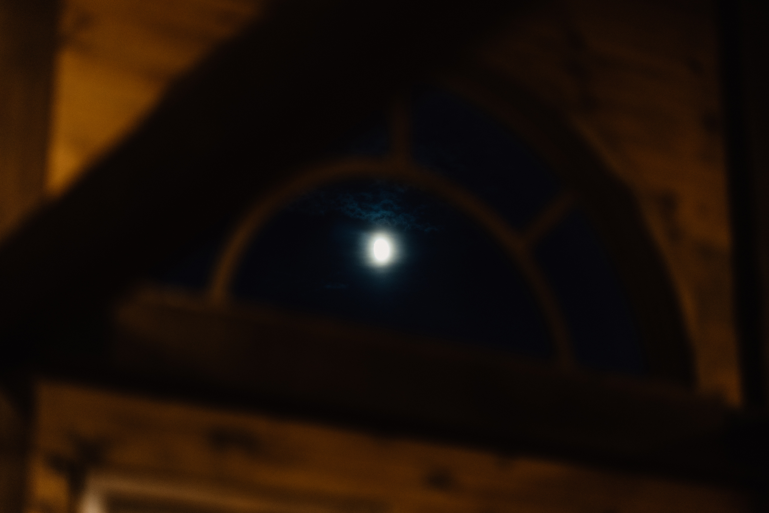 soft moon through window